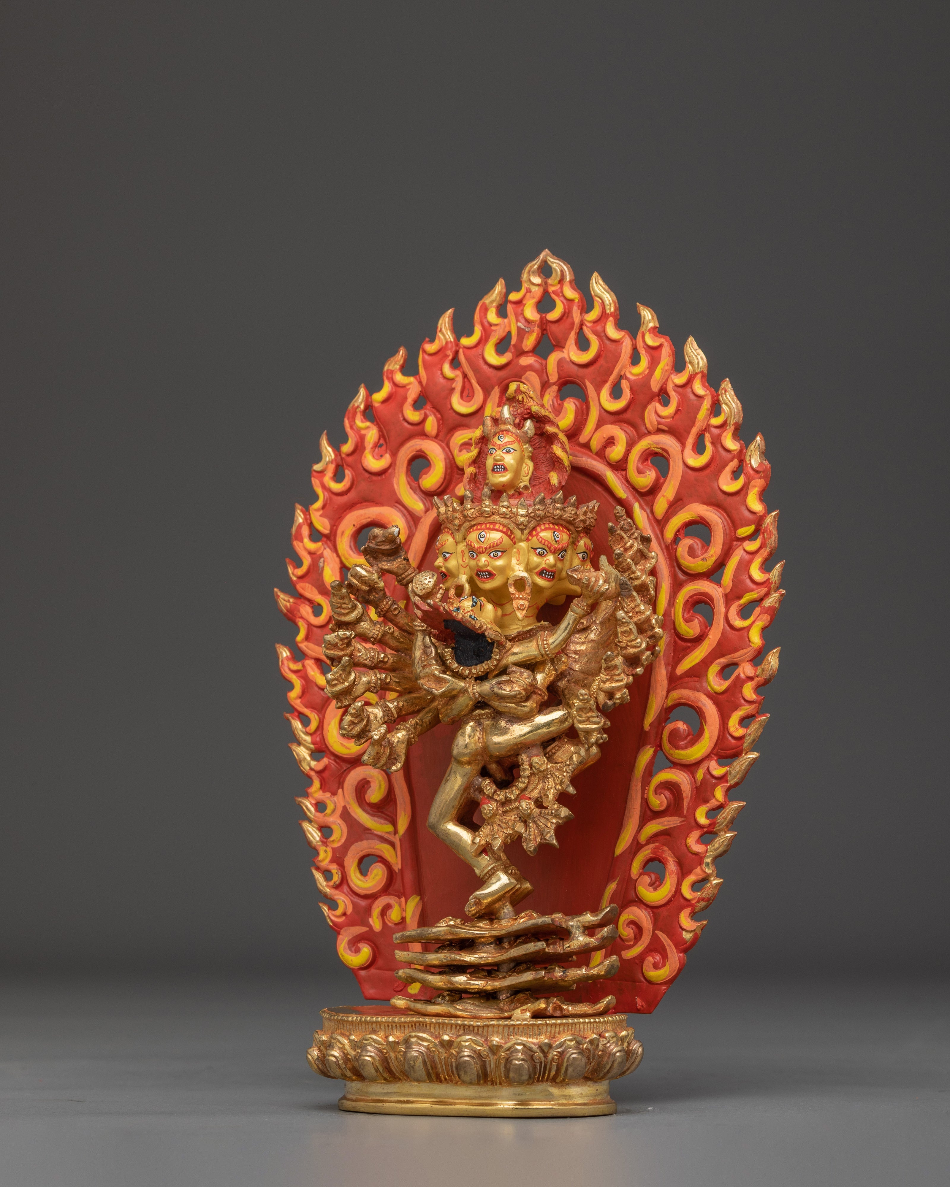 Handcrafted Hevajra Gold Gilded Statue | Protector and Symbol of Wisdom