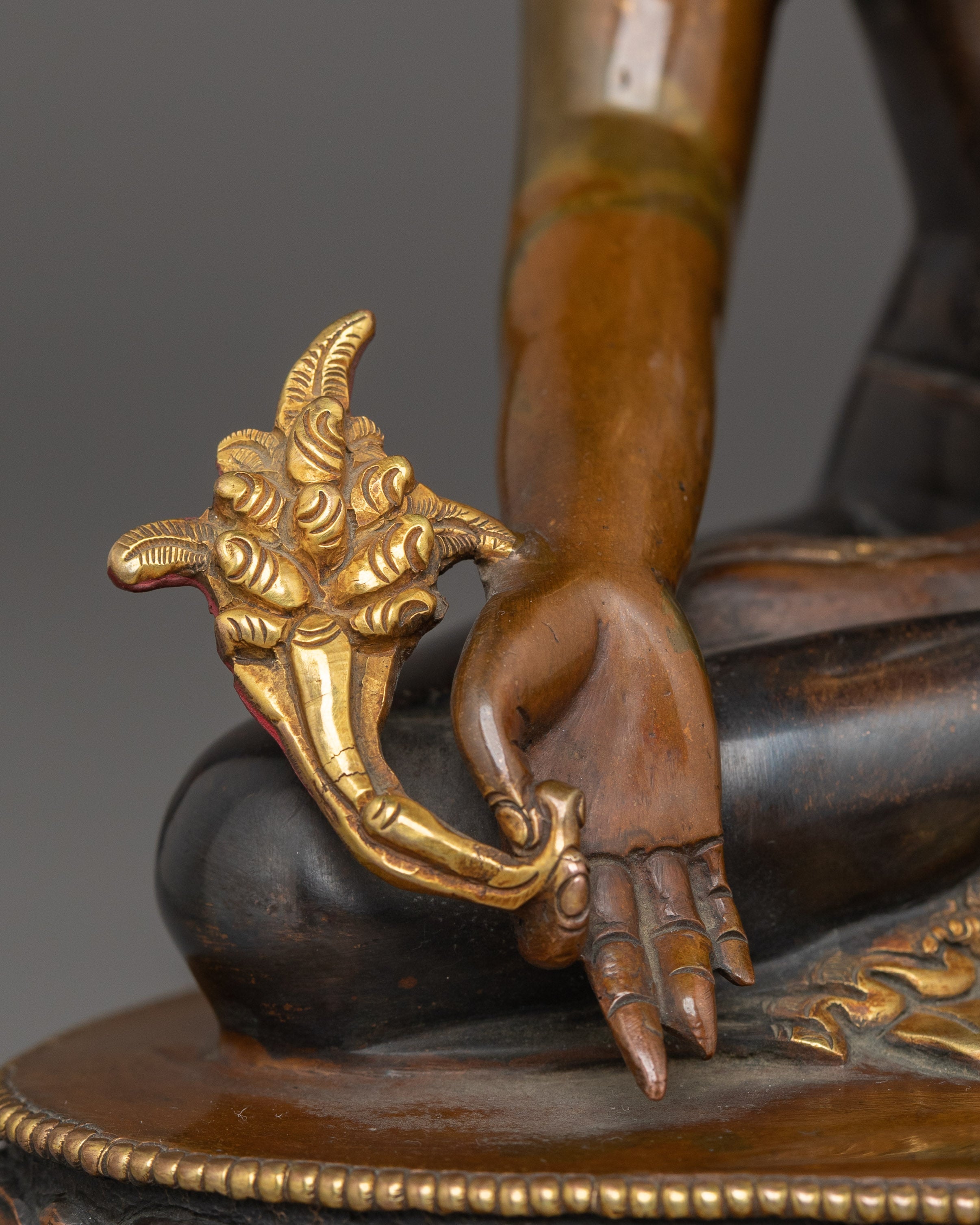 Supreme Healer Bhaisajyaguru Statue | Medicine Buddha Oxidized Statue