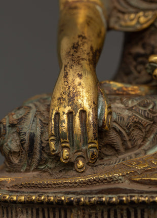 Antique Finished Shakyamuni Buddha Statue | Symbol of Enlightenment and Wisdom