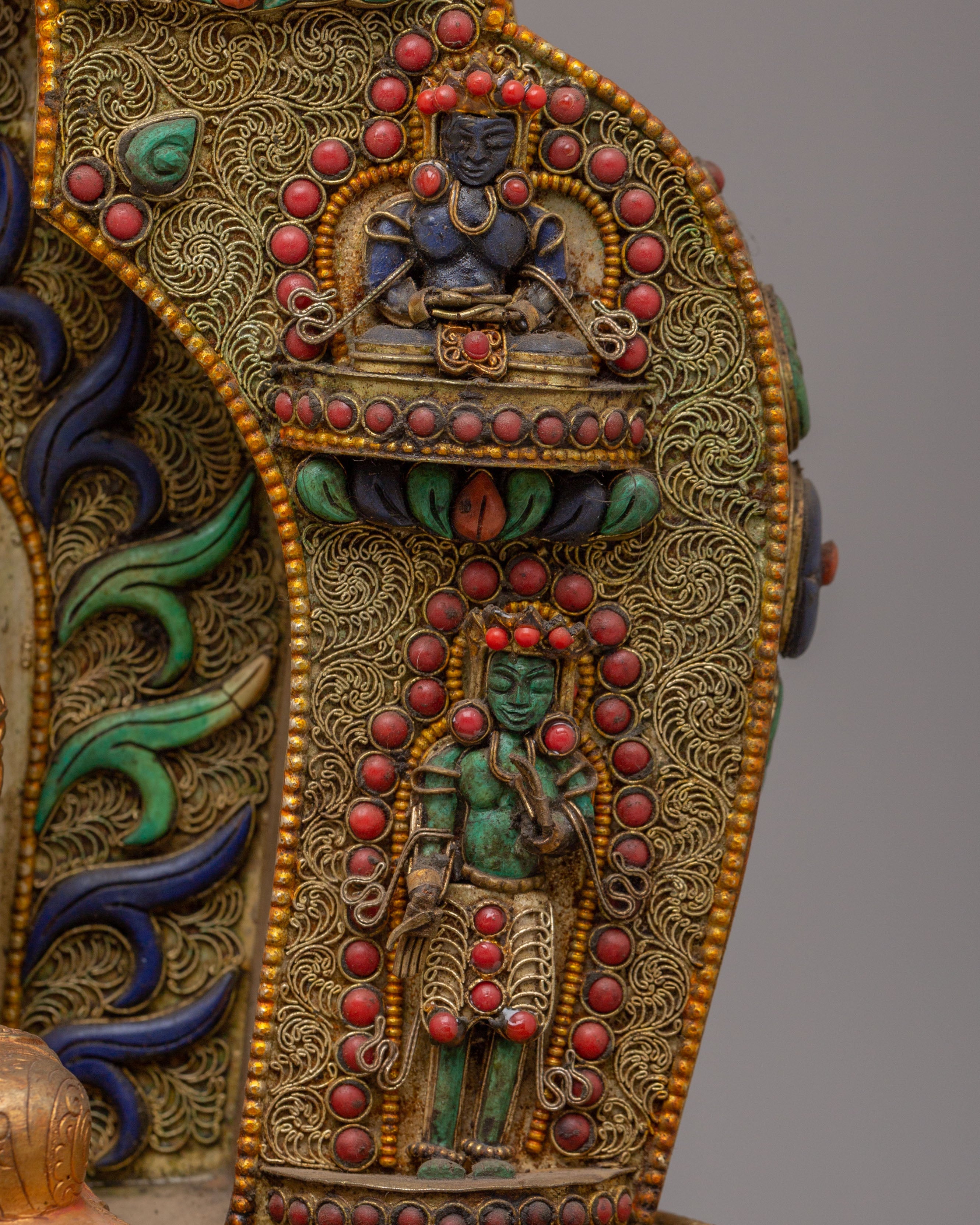 Crown Shakyamuni Buddha With Altar Box | Handcrafted Spiritual Artwork for Meditation and Home Decor