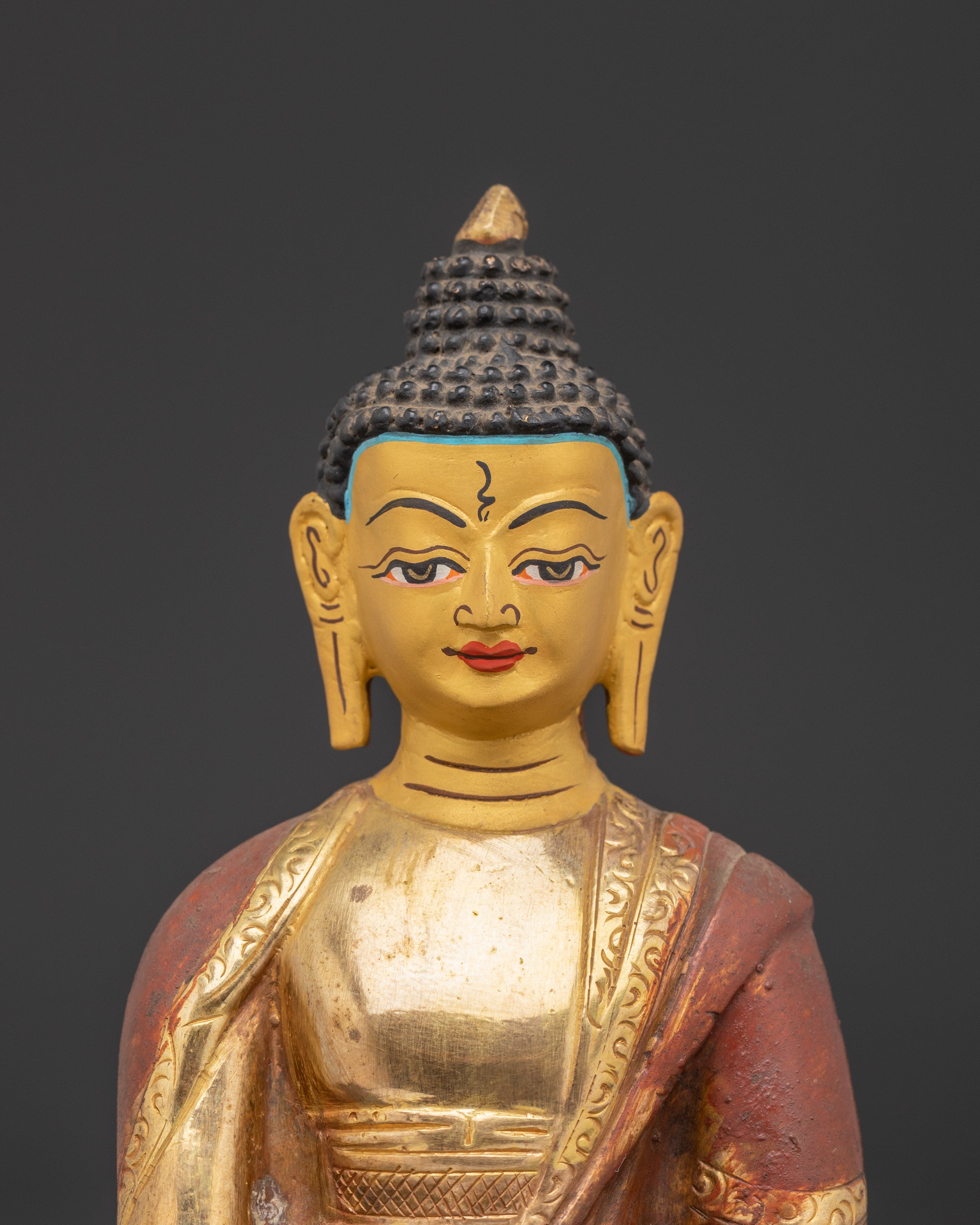 Tibetan Ratnasambhava Sculpture | Copper, Gold Plated Buddhist Icon