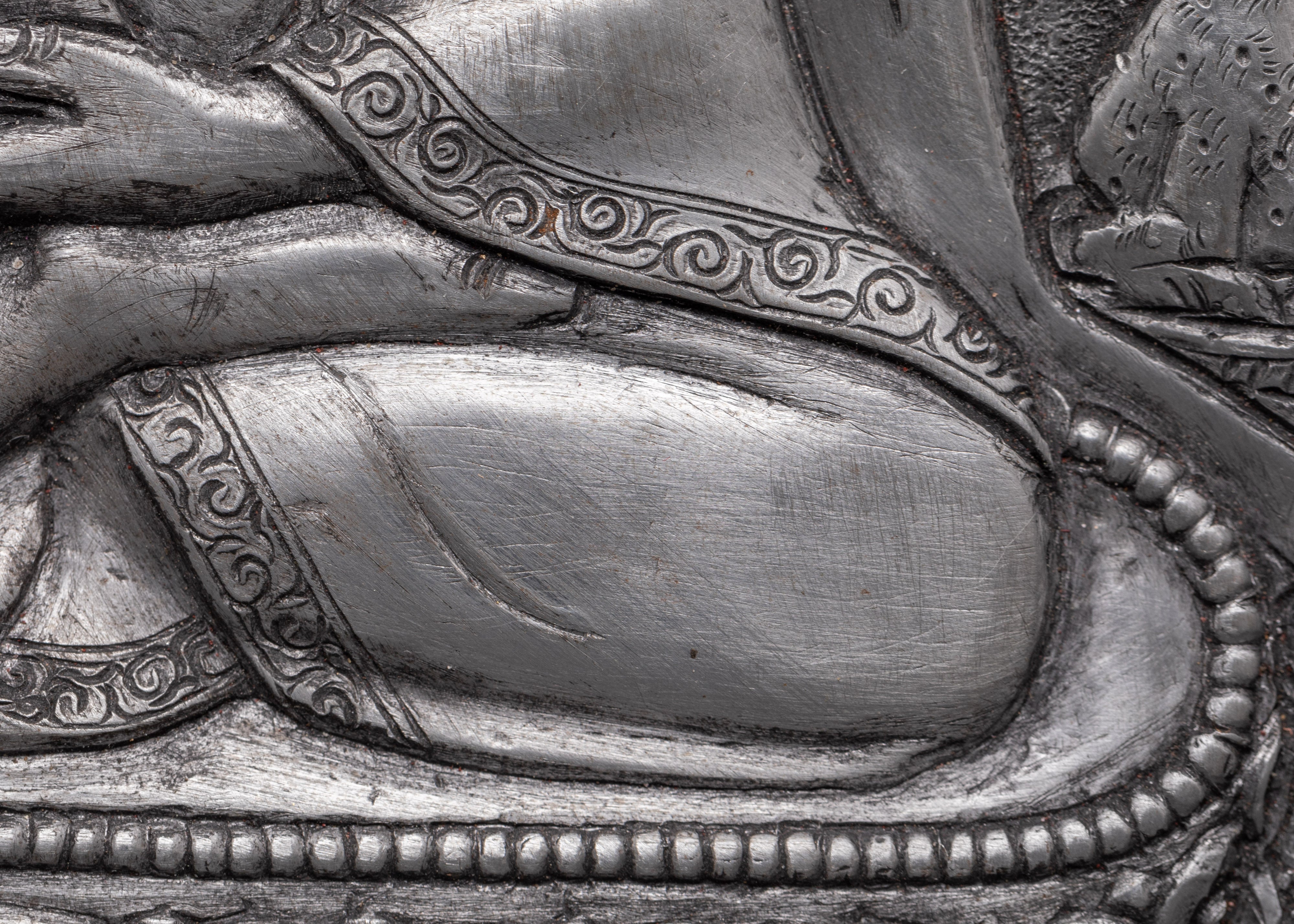 Hand-carved Buddha Wall Hanging | Meditation Posture Under Tree Engraved