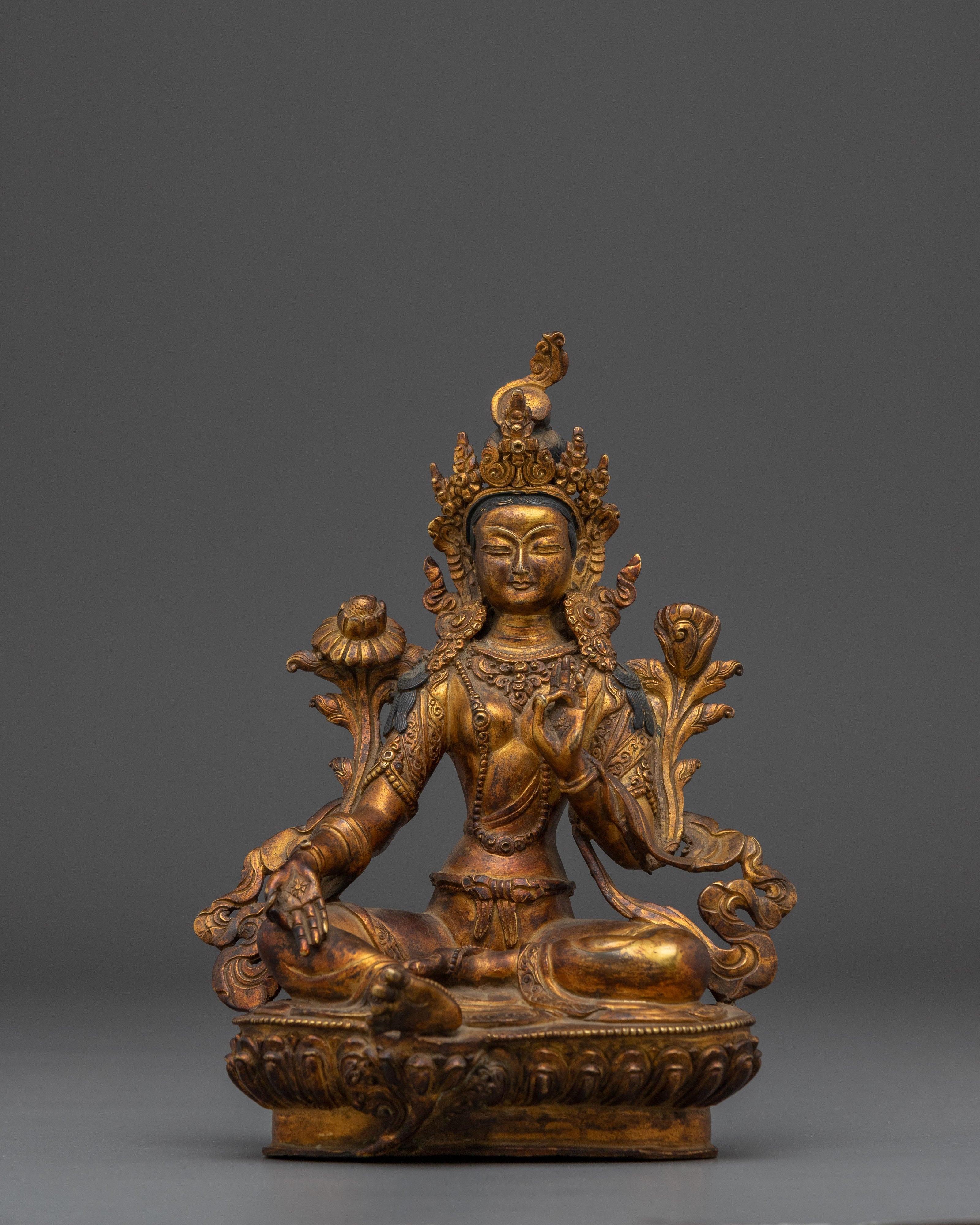 Sacred Green Tara Mother of Liberation | Handcrafted Nepali Meditation Altar Deity