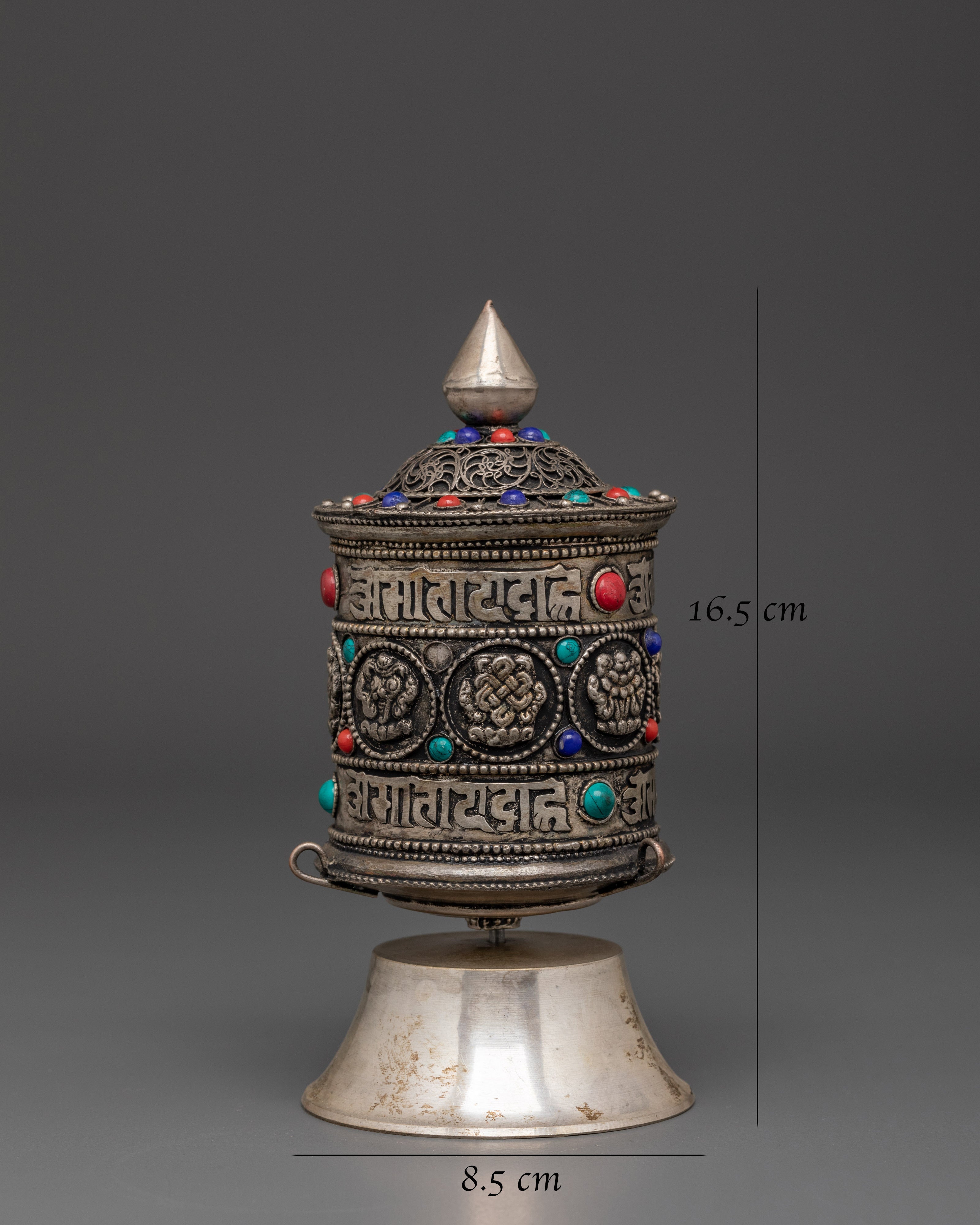 Handmade Brass Tibetan Prayer Wheel | Authentic Tibetan Spiritual Decor
