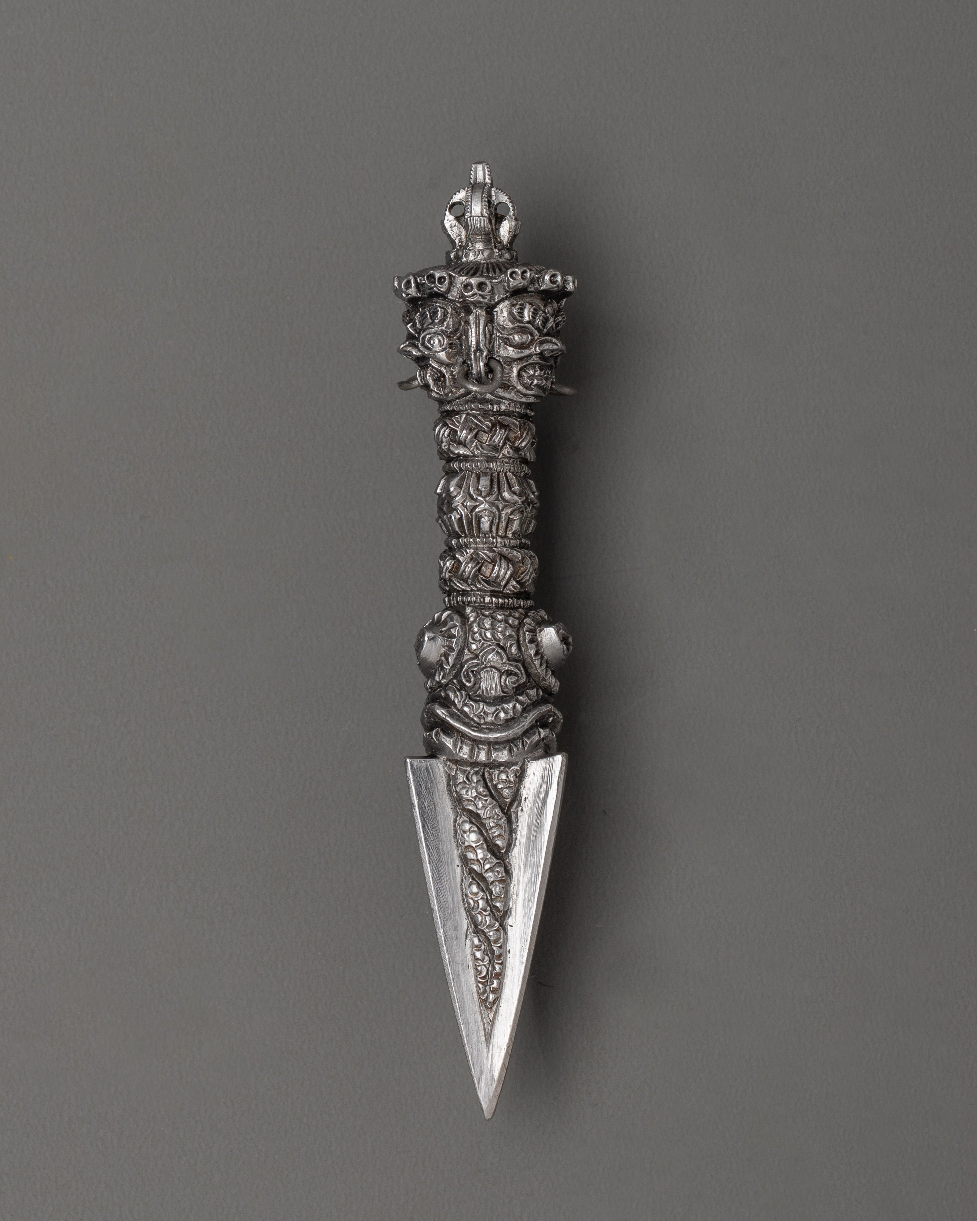 Tibetan Iron Phurba Dagger | Tibetan Buddhist Spiritual Tool