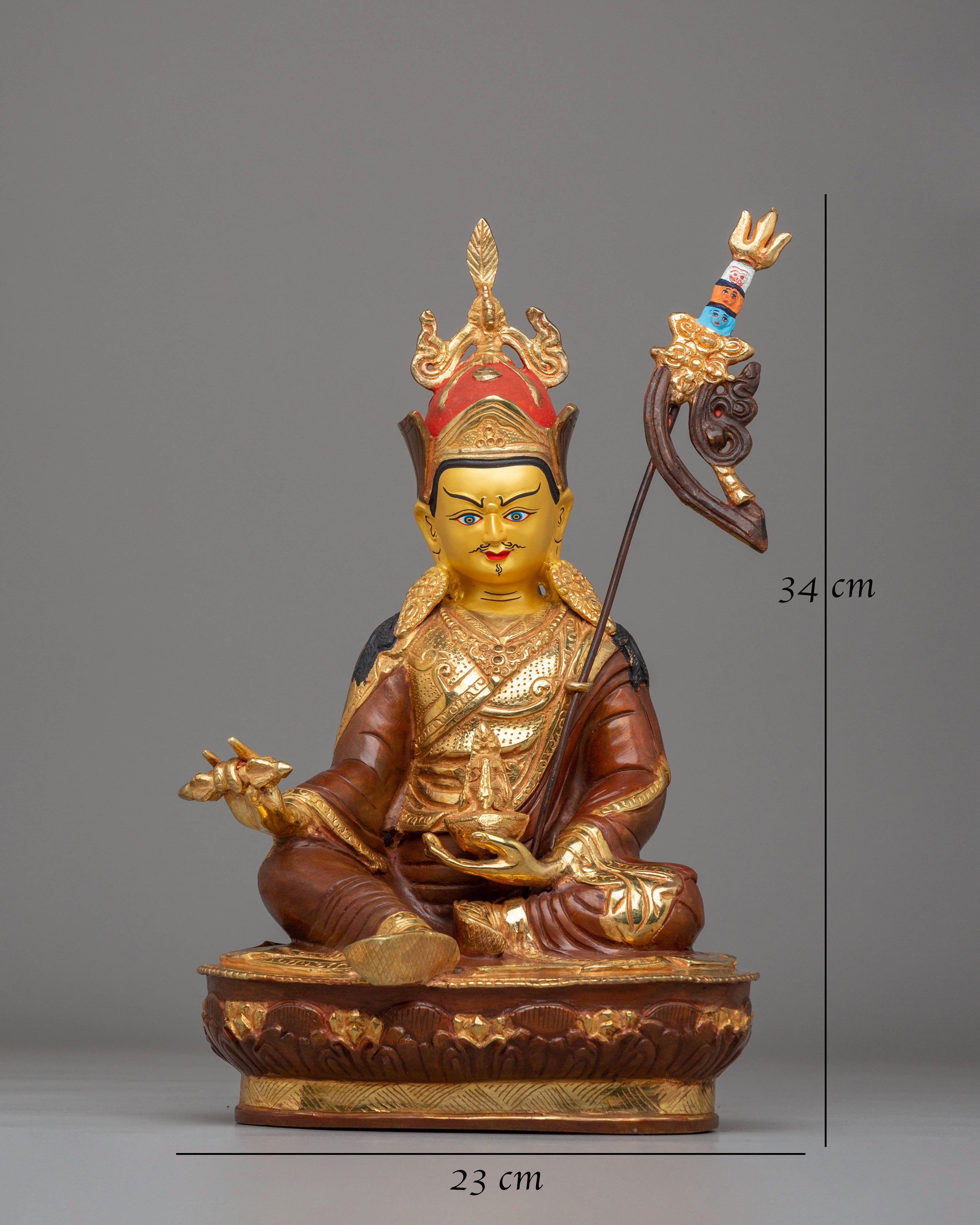 Handmade Golden Statue of Padmasambhava