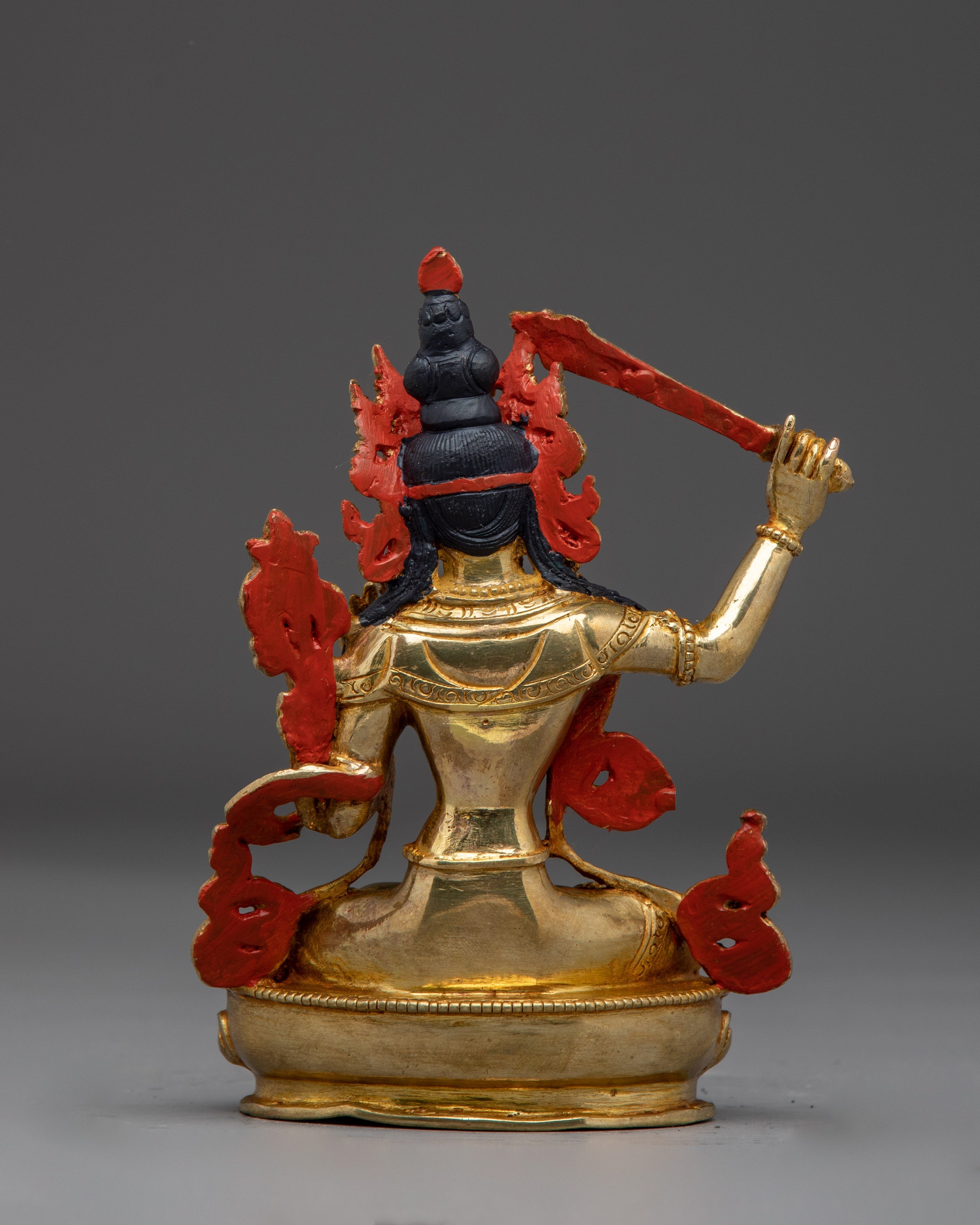 Wisdom Bodhisattva Golden Manjushri Statue | Handmade Himalayan Artwork