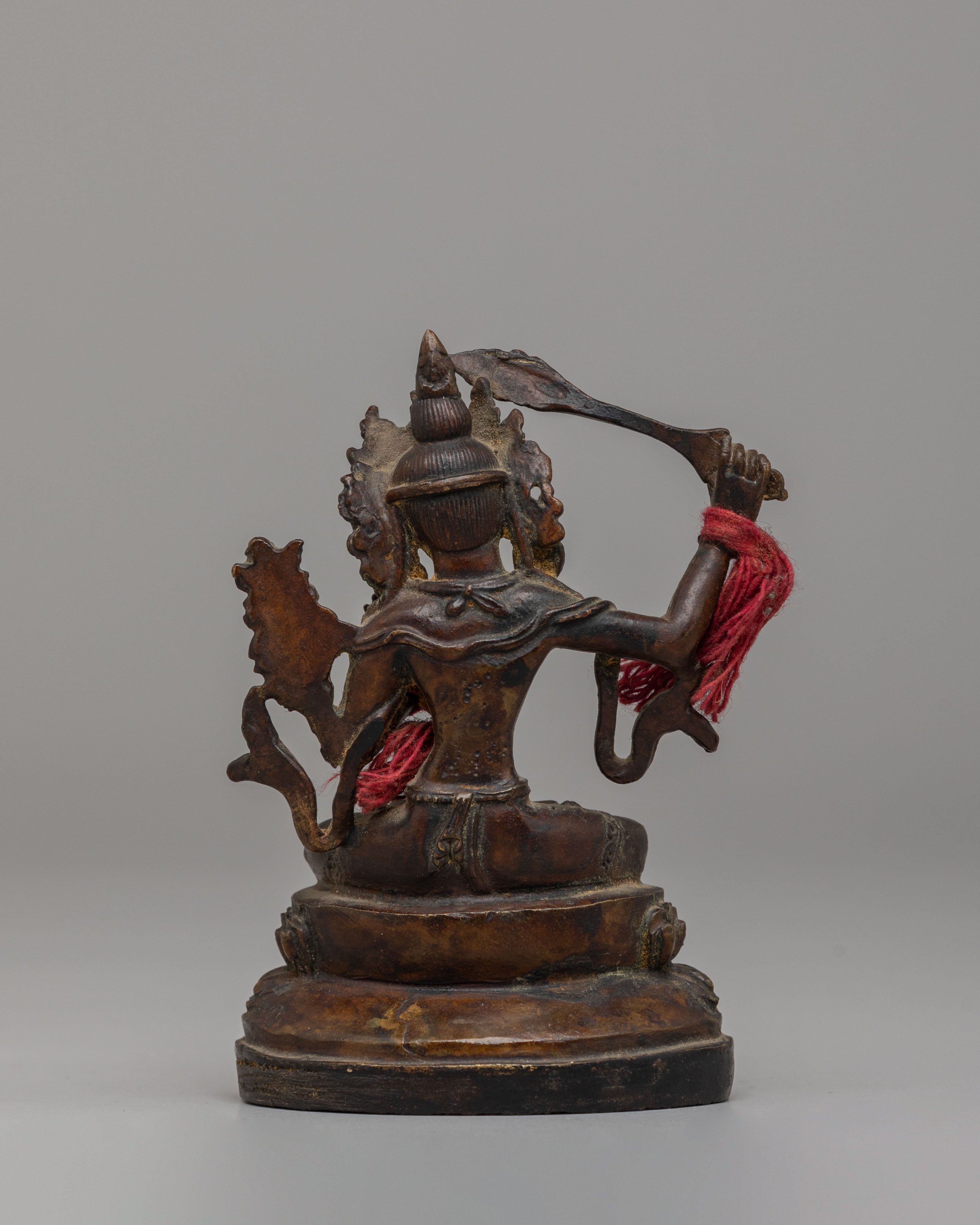 Tibetan Sacred Manjushri Statue | Copper Statue with Semi-Antique Finish