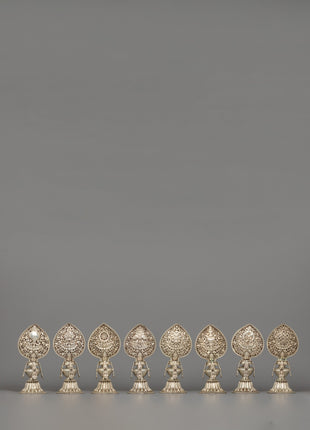 Buddhist Eight Auspicious Symbols in Electro Silver-Plated