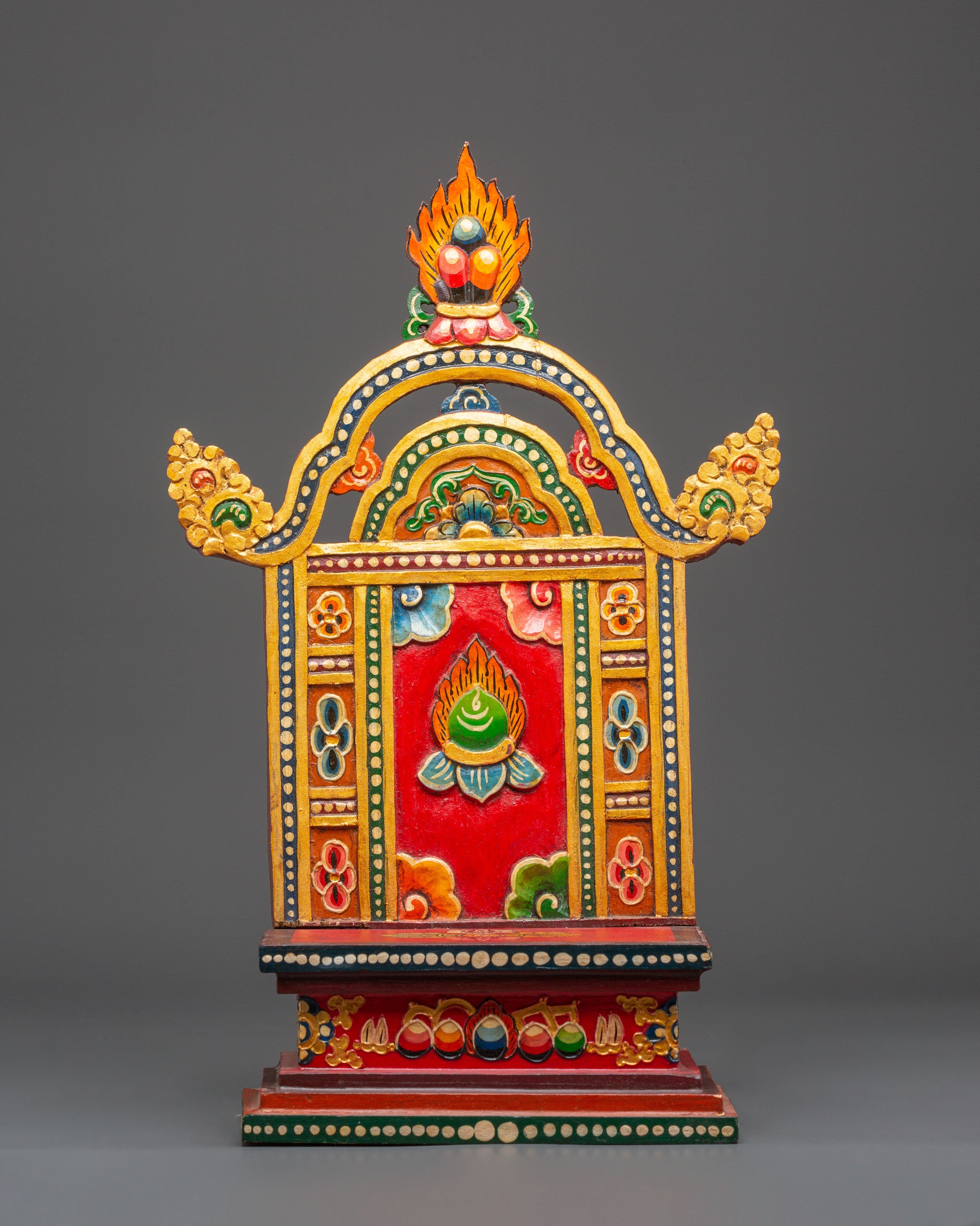 Handcrafted Wooden Throne for Statue | Tibetan Buddhist Altar Seat