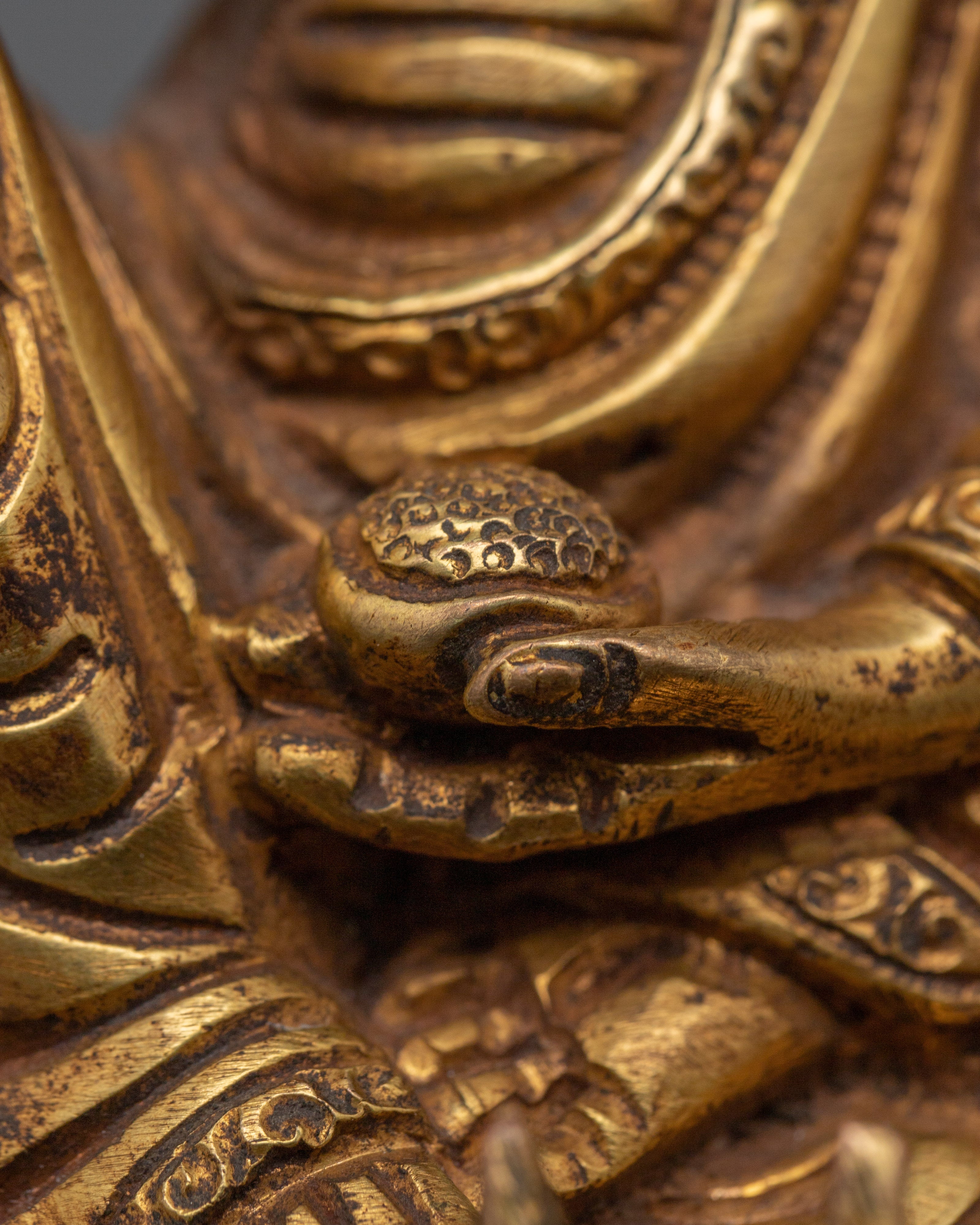 Milarepa Gold Plated Statue | Tibetan Buddhist Master