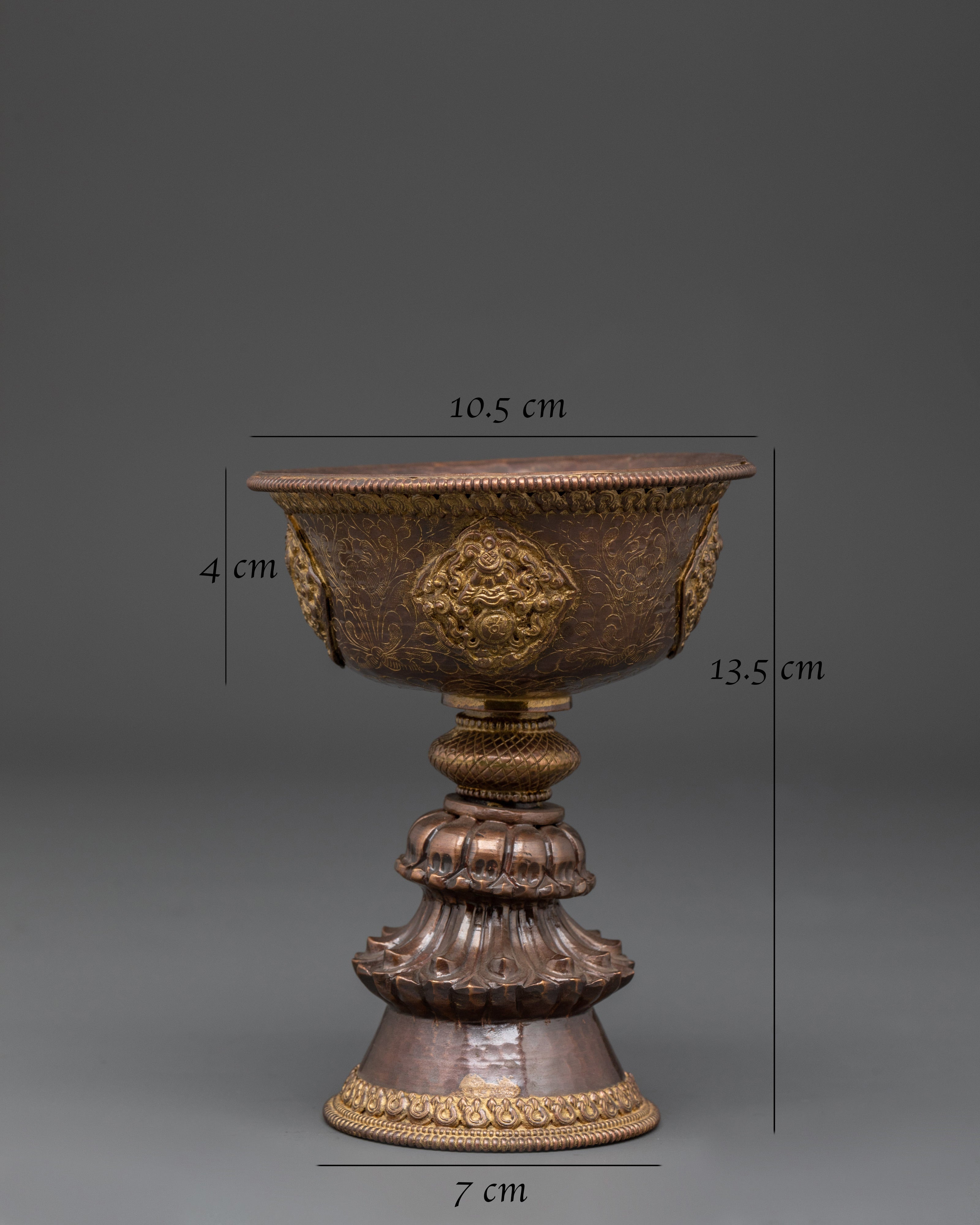 Traditional Religious Butter Lamp | Tibetan Ritual Lamp for Spiritual Decor