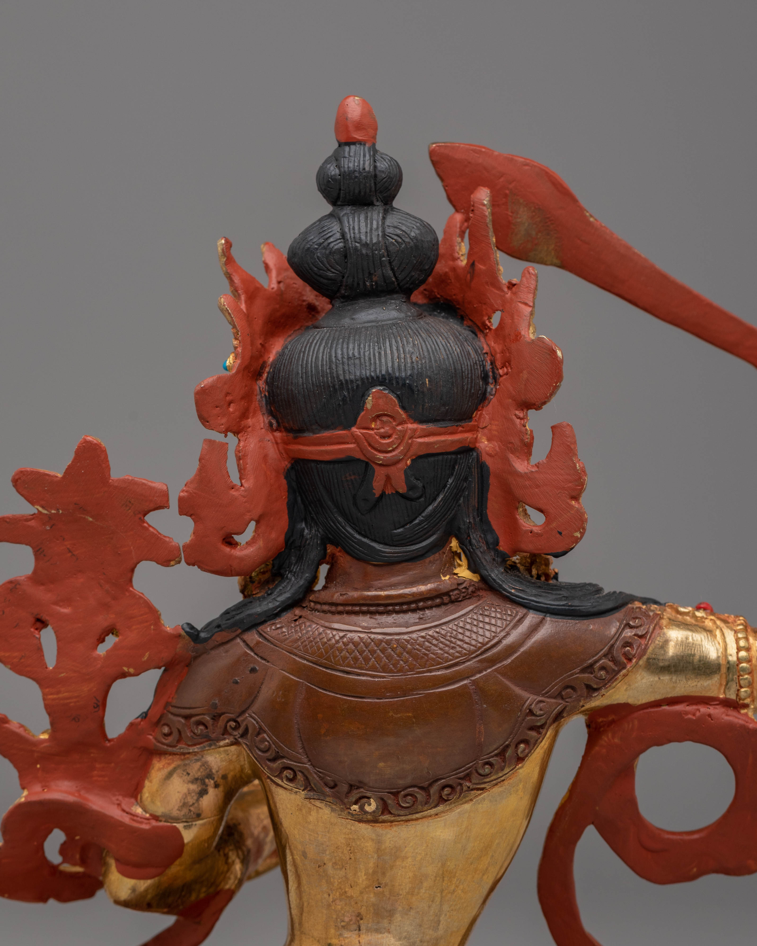 Sacred Wisdom Deity Manjushri Statue | Copper Body with Gold Plating