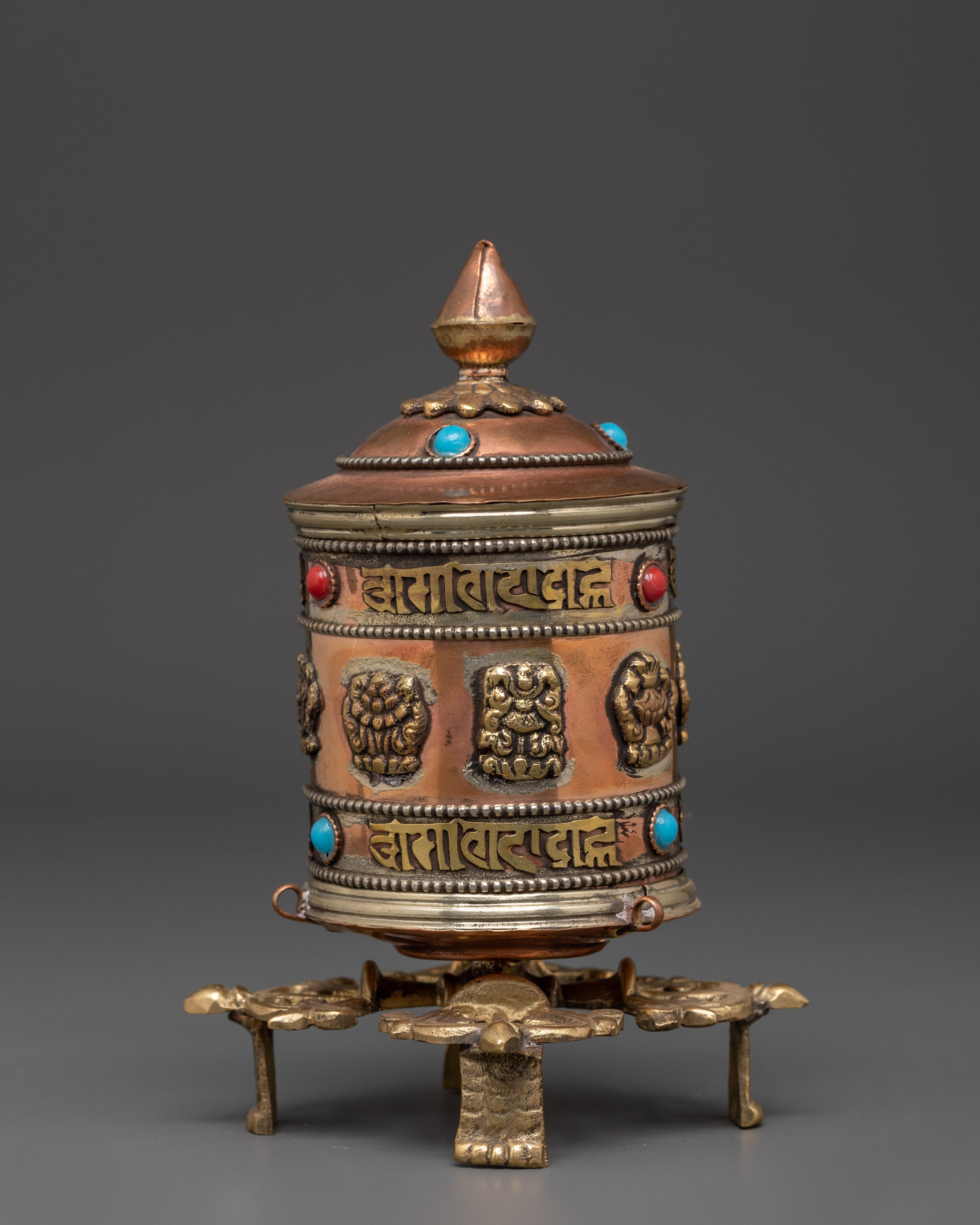 Handcrafted Brass Spiritual Prayer Wheel | Buddhist Meditation Artifact