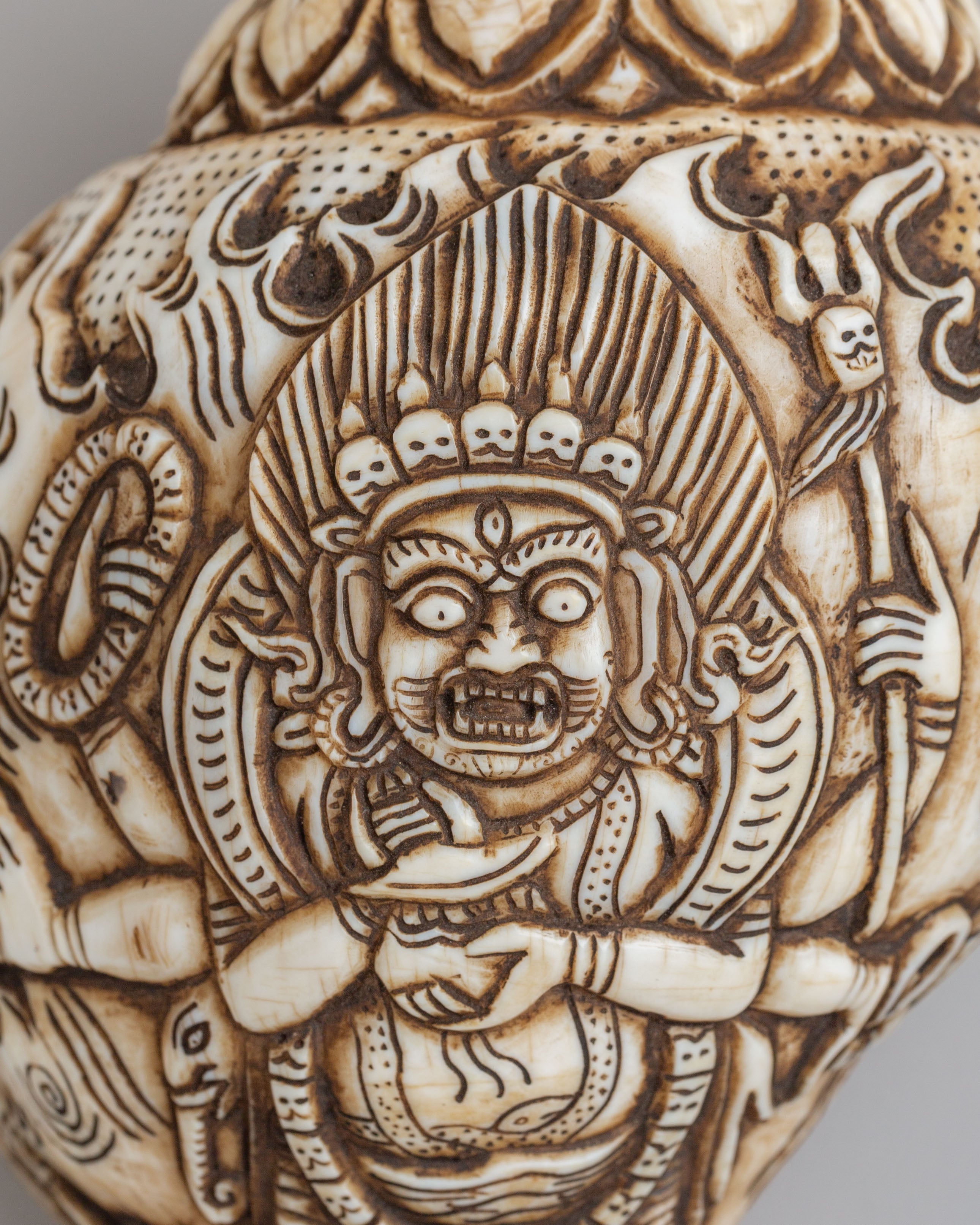 Traditional Sacred Buddhist Conch Shell | Handcrafted Ritual Tool