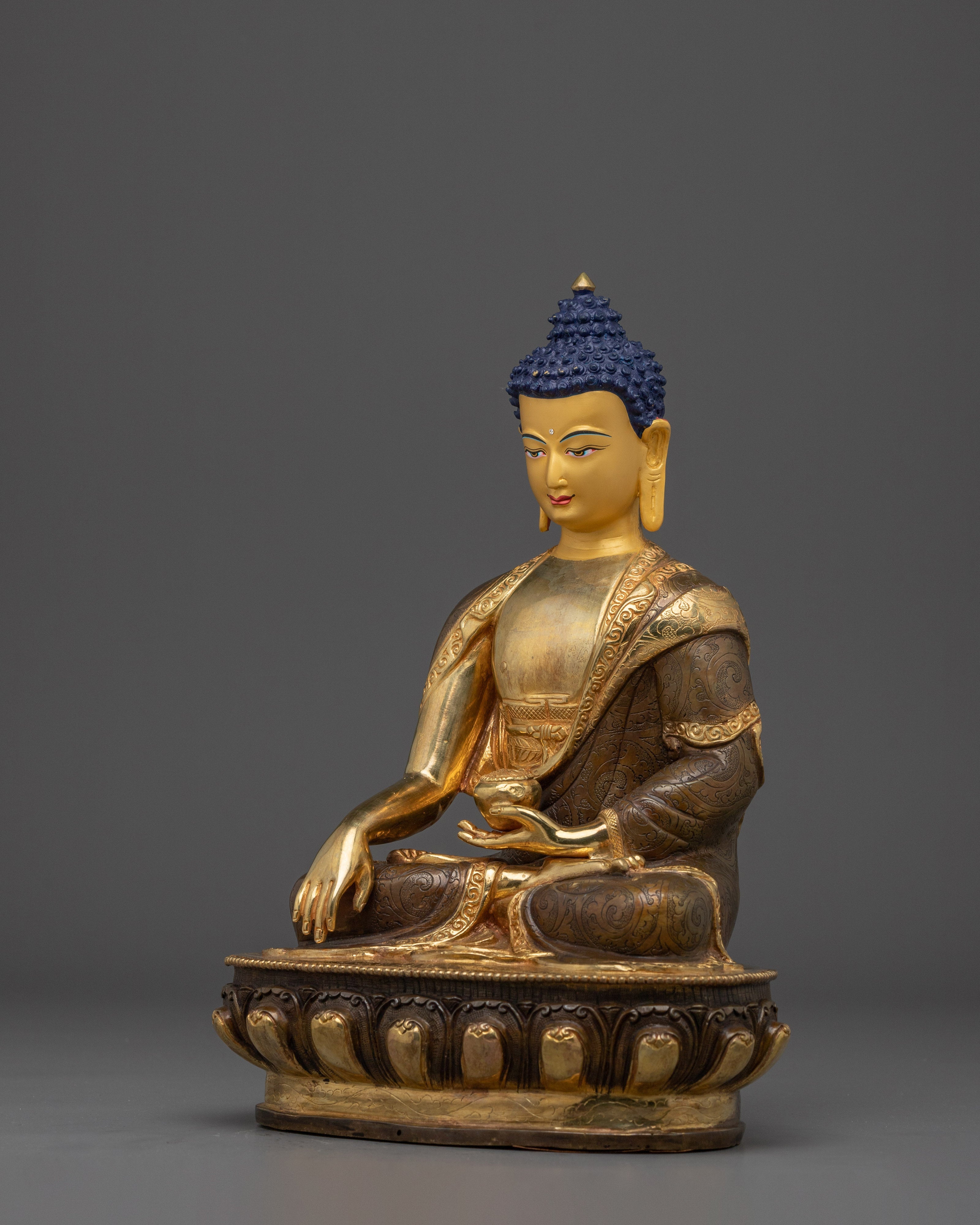 Fire Gold Plated Shakyamuni Buddha | Meditation, Peace & Spiritual Blessings