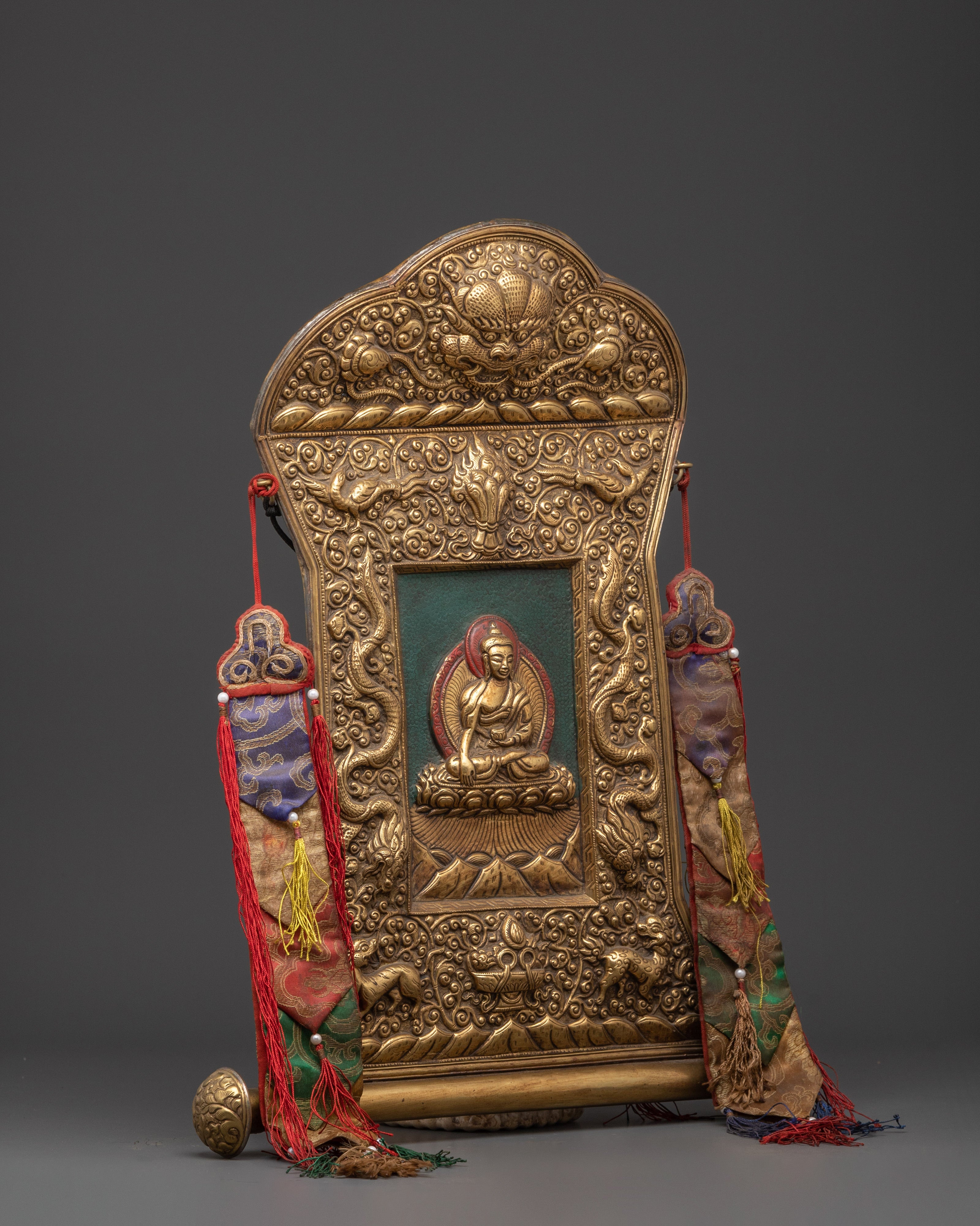 Shakyamuni Buddha Brass Wall Hanging | Buddhist BrassThangka