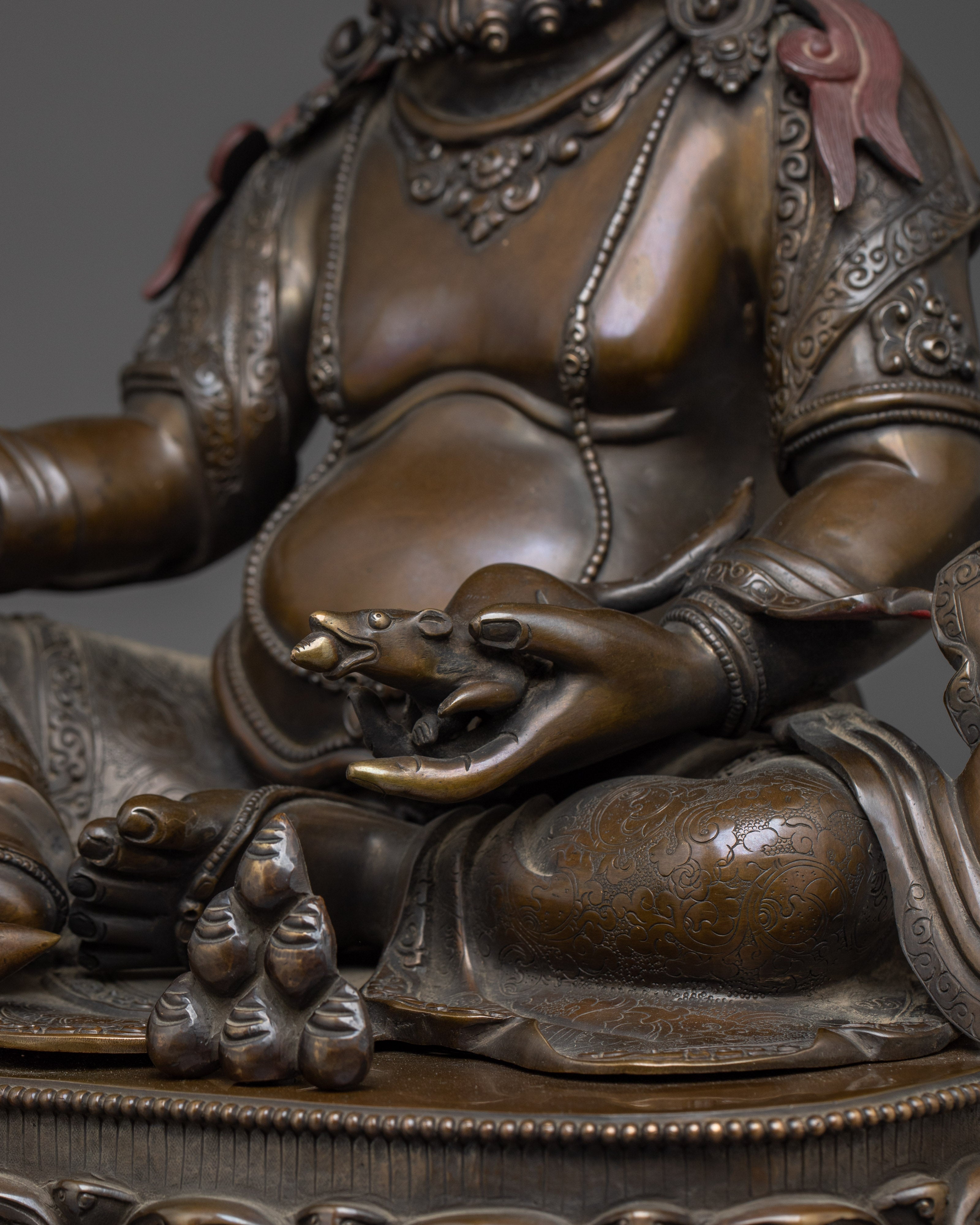 Black Oxidized Dzambhala Statue | Tibetan Wealth Deity