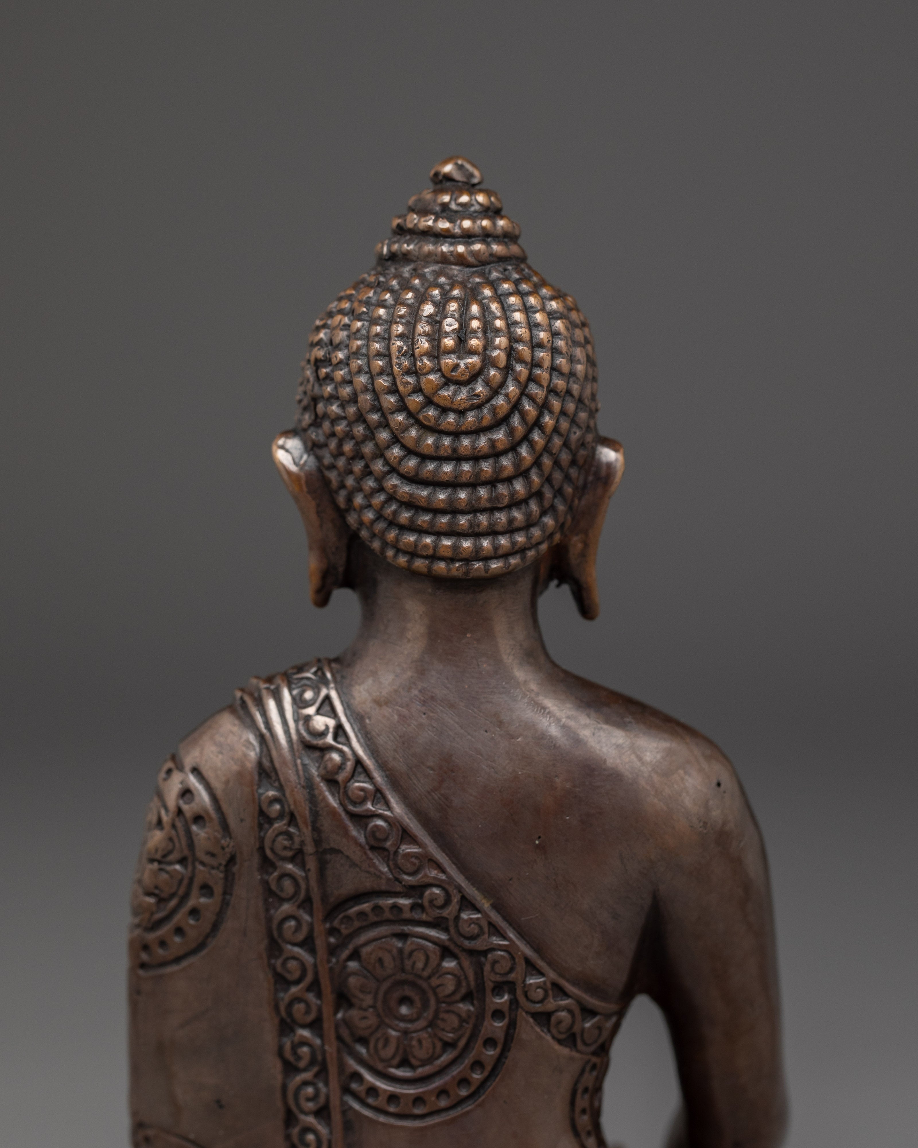 Historical Shakyamuni Buddha Oxidized Copper Statue | Gautama Artwork Artwork