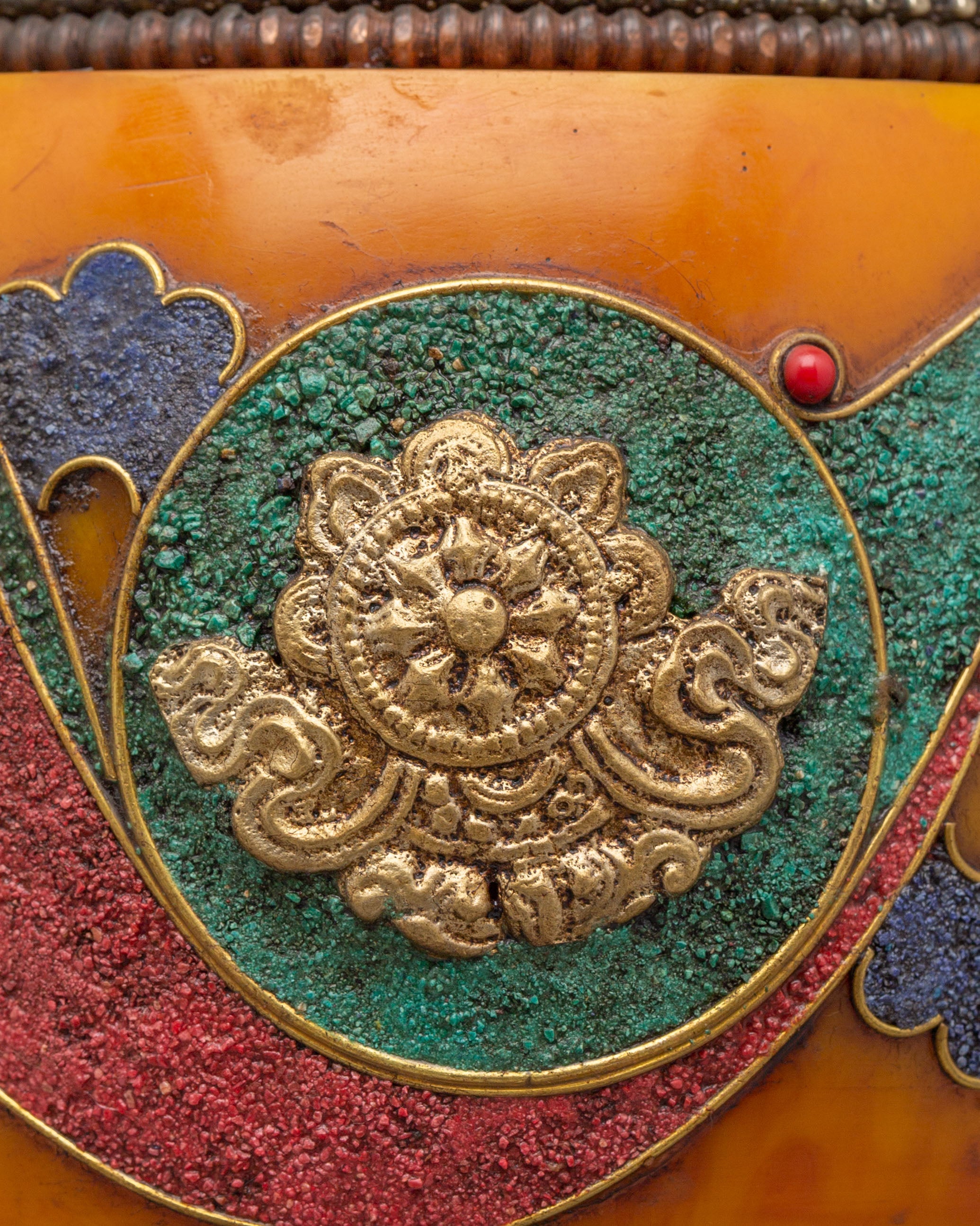 Auspicious Symbol Prayer Wheel | Handcrafted Tibetan Buddhist Ritual Object