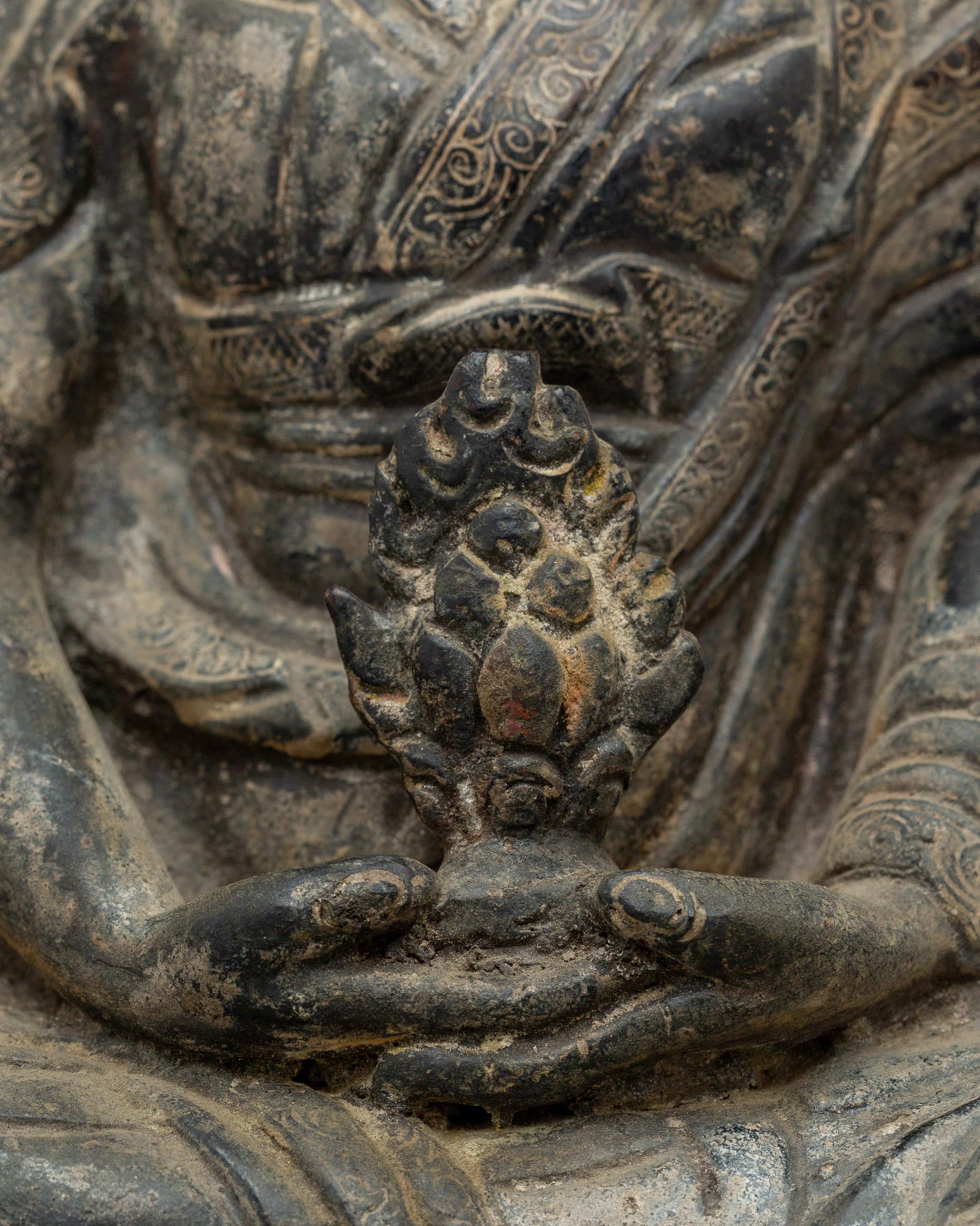 Gampopa Antique Finished Copper Statue | Dakpo Lhaje Tibetan Buddhist Master