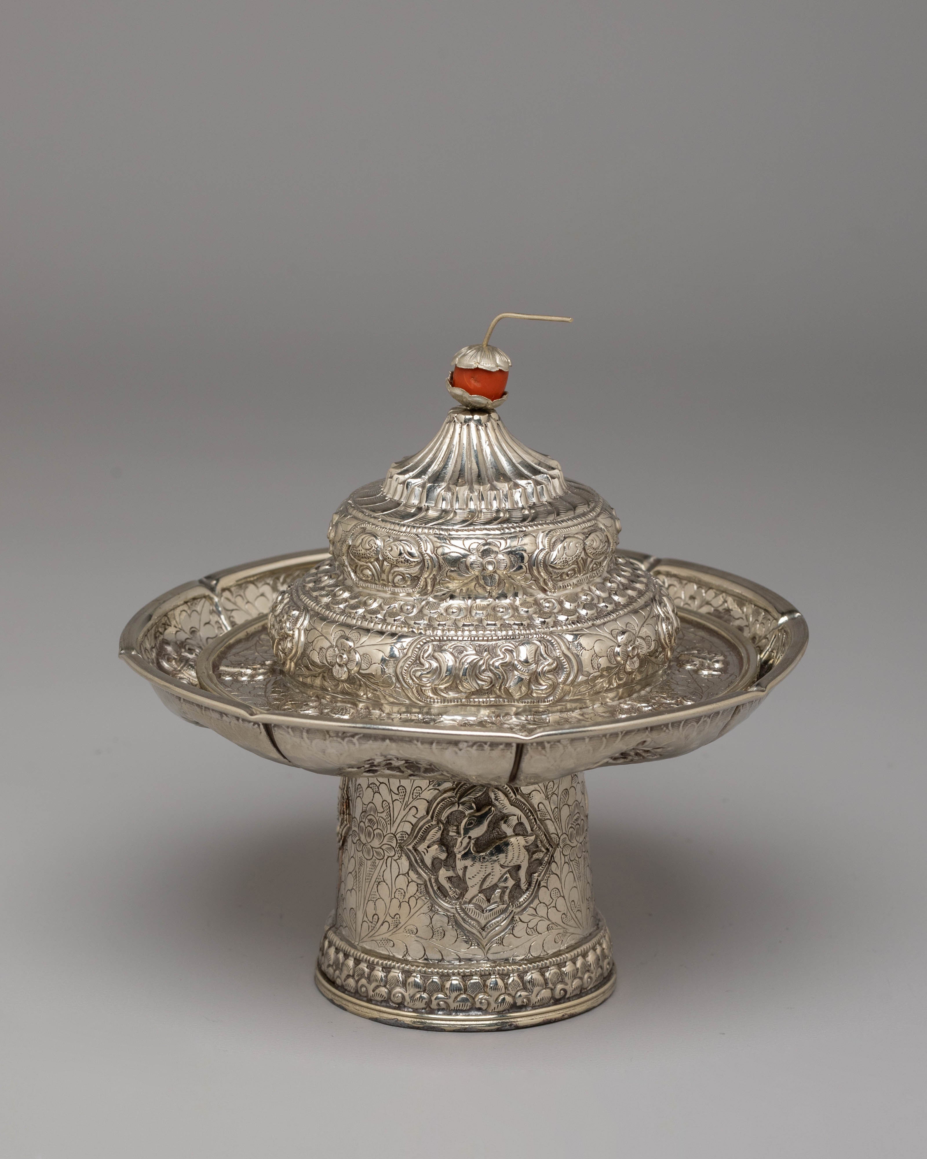 Buddhist Handcrafted Tea Cup Holder | Sacred Decorative Art