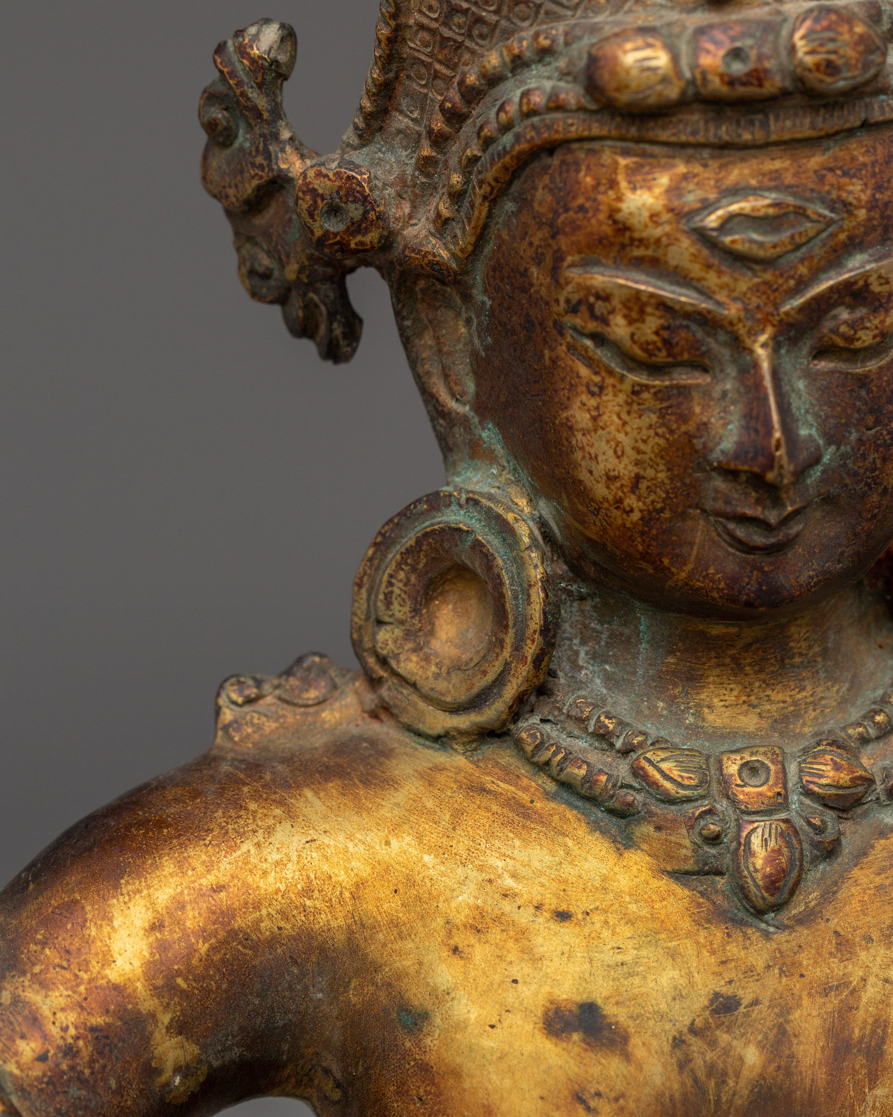 Lokeshwor Statue with Antique Finish | Guardian of Compassion and Peace