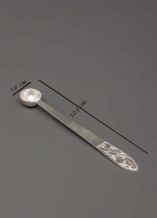 Pure Silver Glass with Spoon Set | Handcrafted Silver Ritual Cup