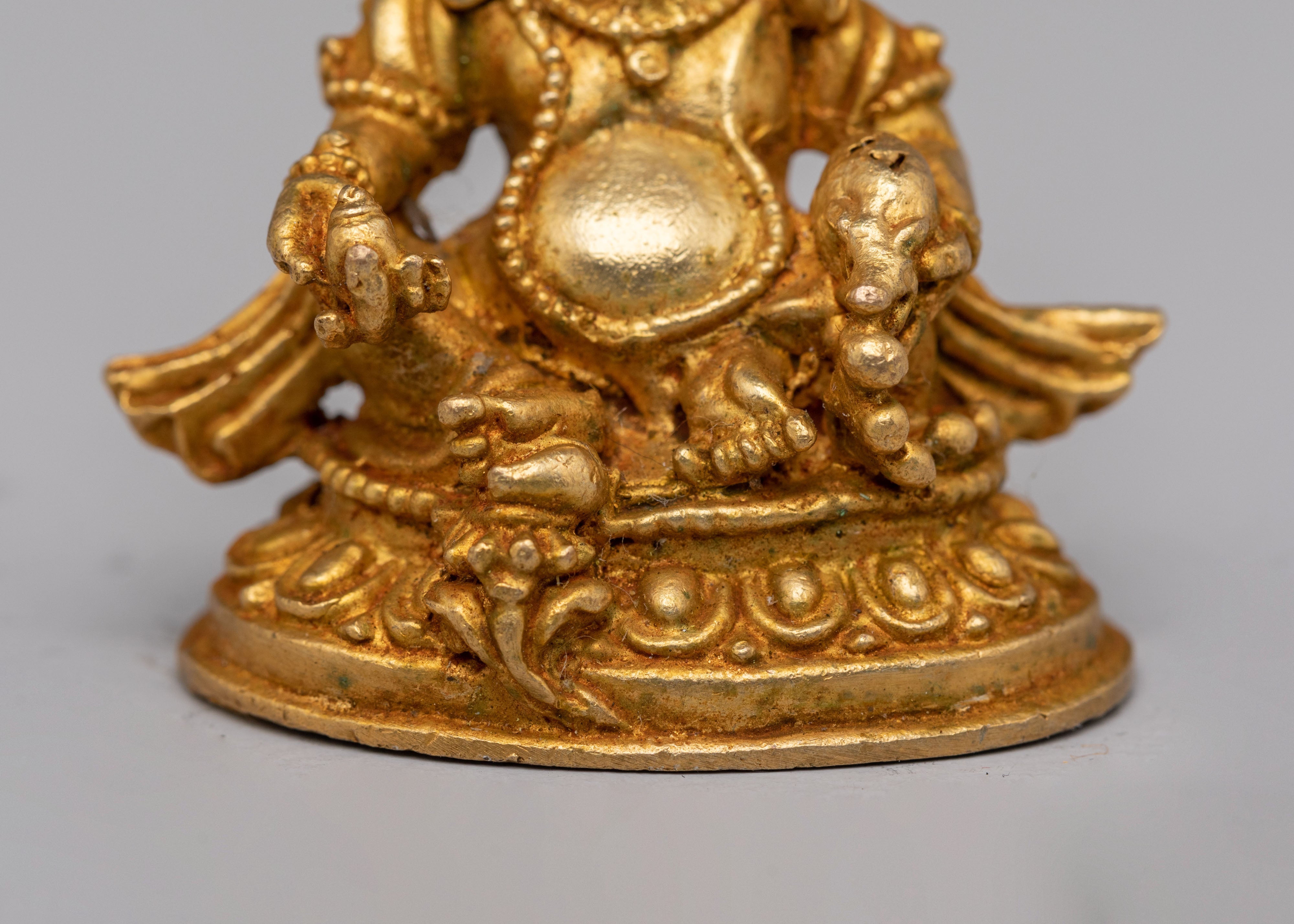 Spiritual Dzambhala Abundance Deity Statue | Tibetan Wealth Deity Figurine