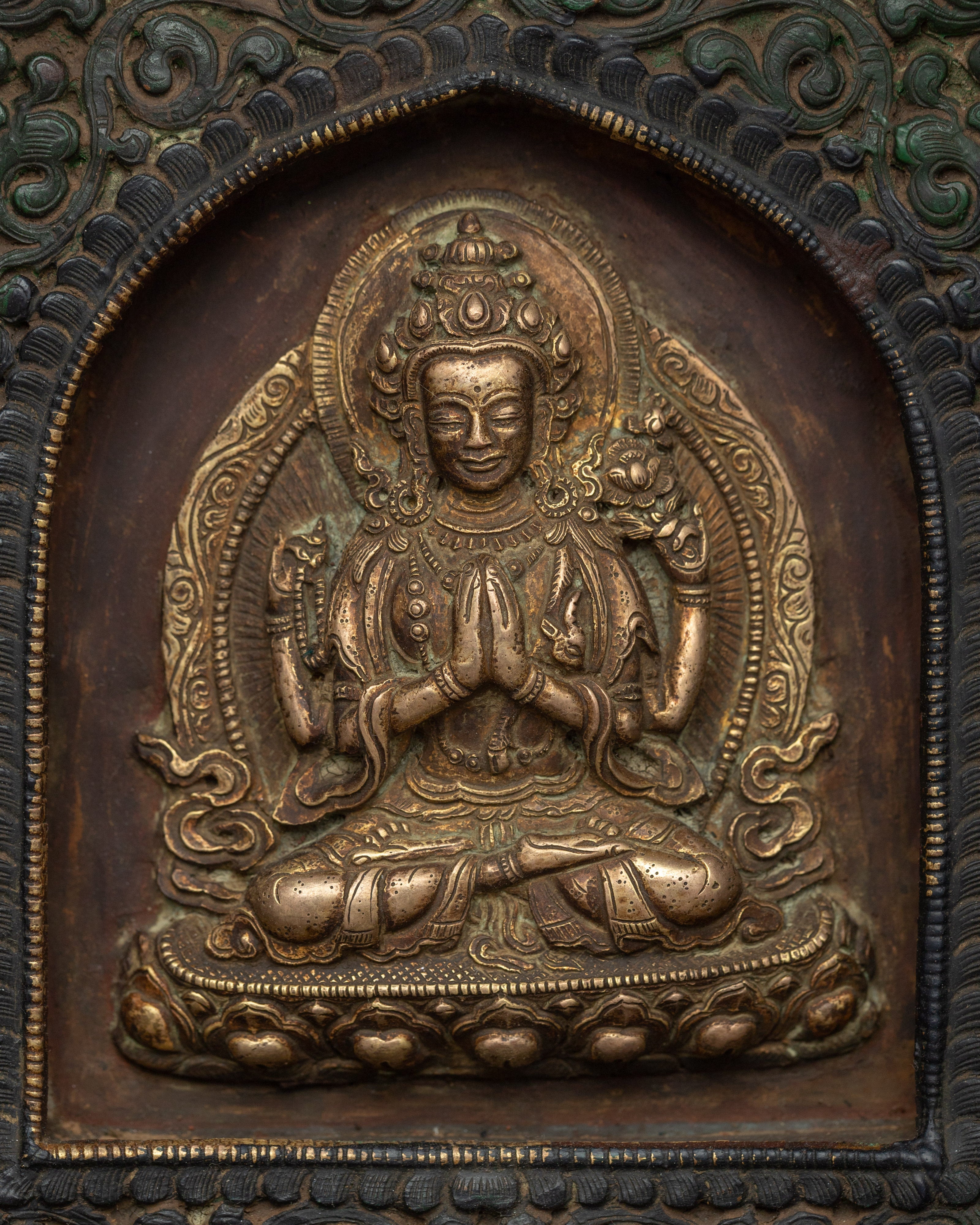 Gold Plated Foldable Ghau Box | Religious Item for longevity and success