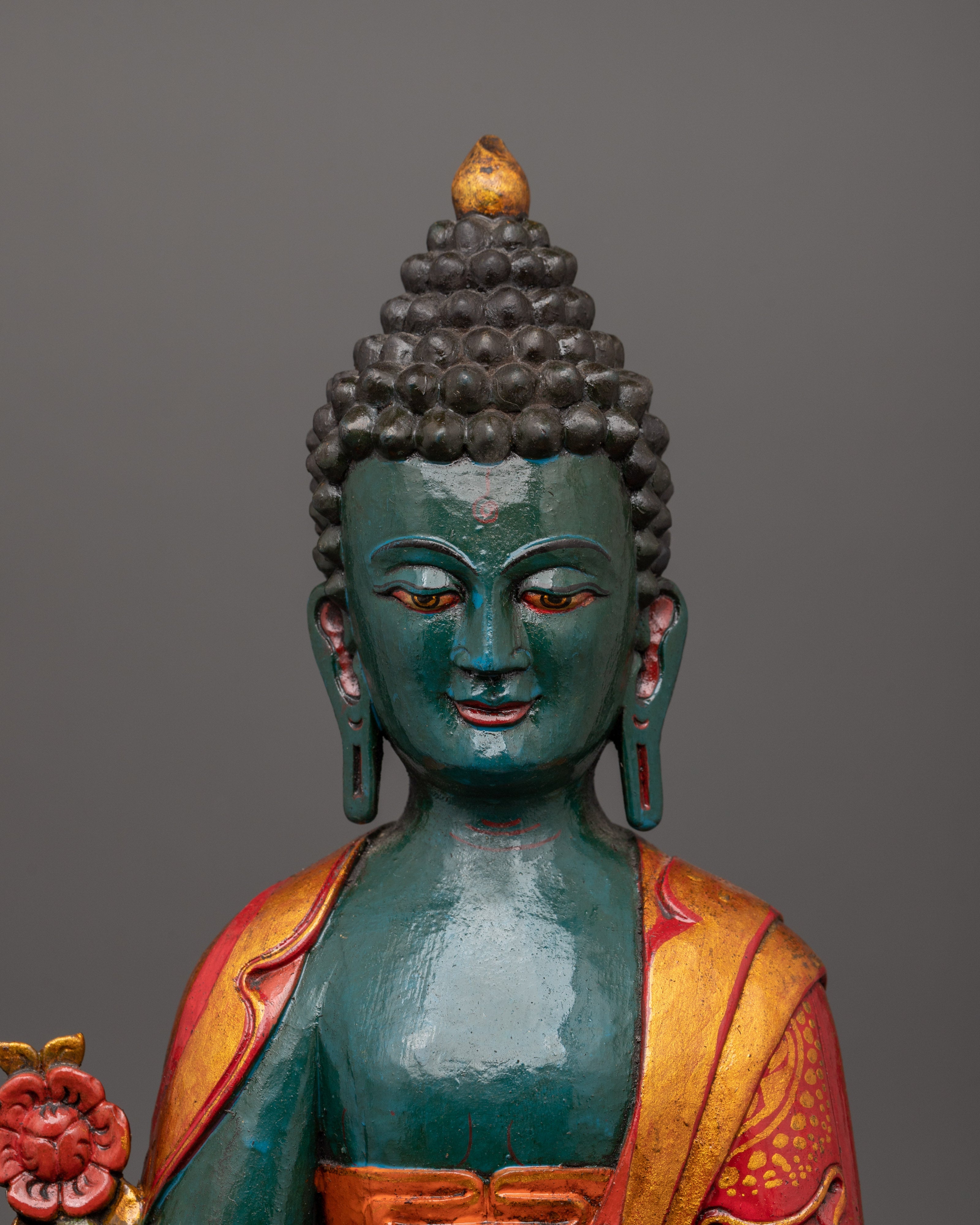 Wooden Medicine Buddha Statue | Symbol of Healing & Compassion