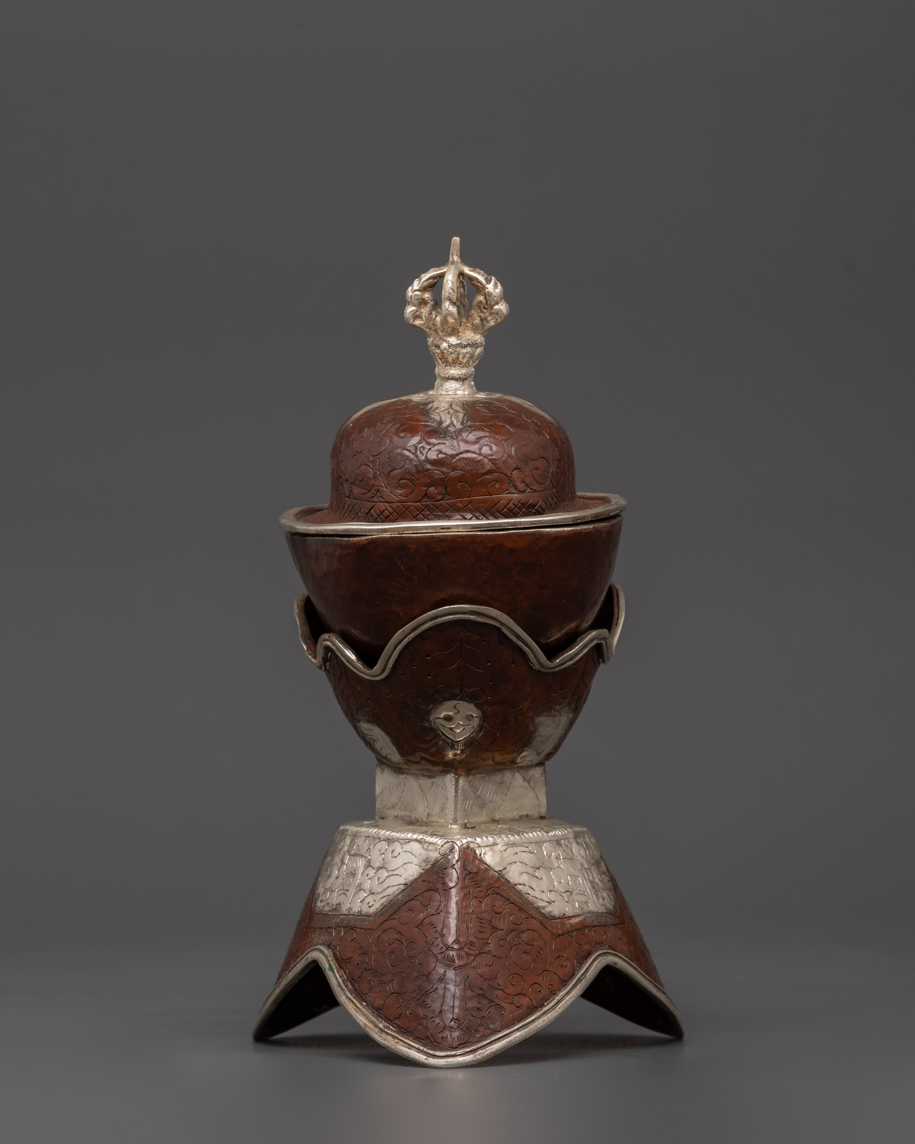 Oxidized Copper Tibetan Kapala