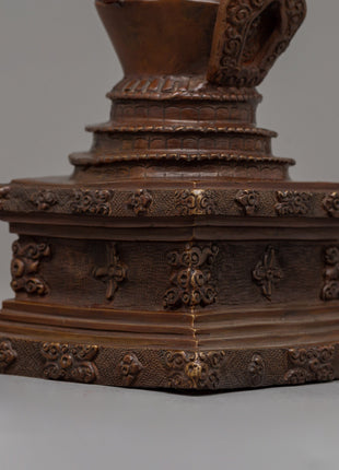 Traditionally Hand-Carved Stupa | A Sacred Symbol of Buddhist Wisdom
