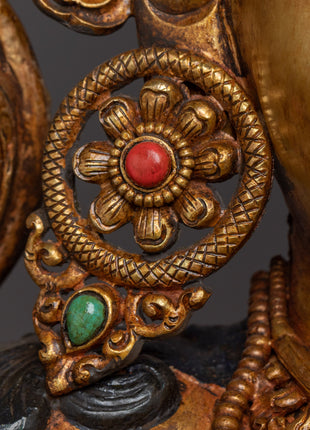 Standing 4 Arm Chenrezig Statue | Gold Plated Traditional Buddhist Statue