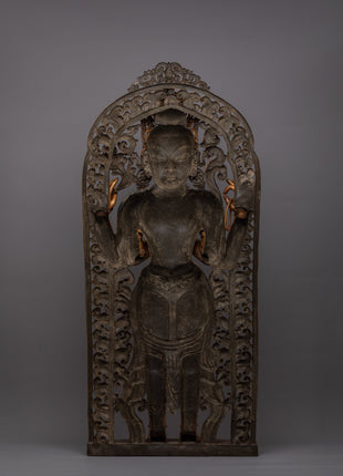 Standing 4 Arm Chenrezig Statue | Gold Plated Traditional Buddhist Statue