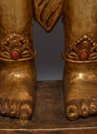 Standing 4 Arm Chenrezig Statue | Gold Plated Traditional Buddhist Statue