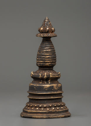 Antique Copper Stupa | Symbol of Enlightenment