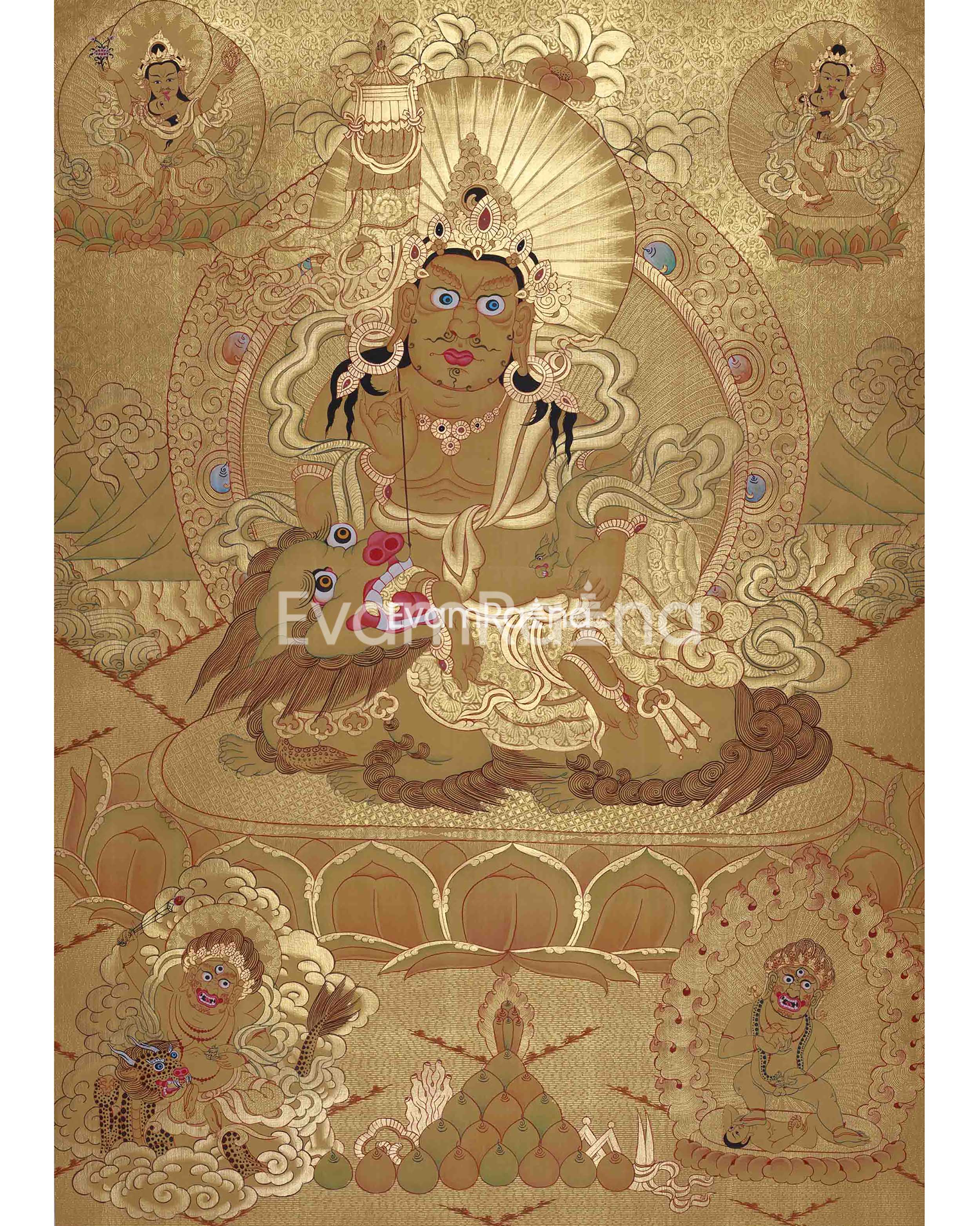 Full Gold Namtose Thangka with Dzambala