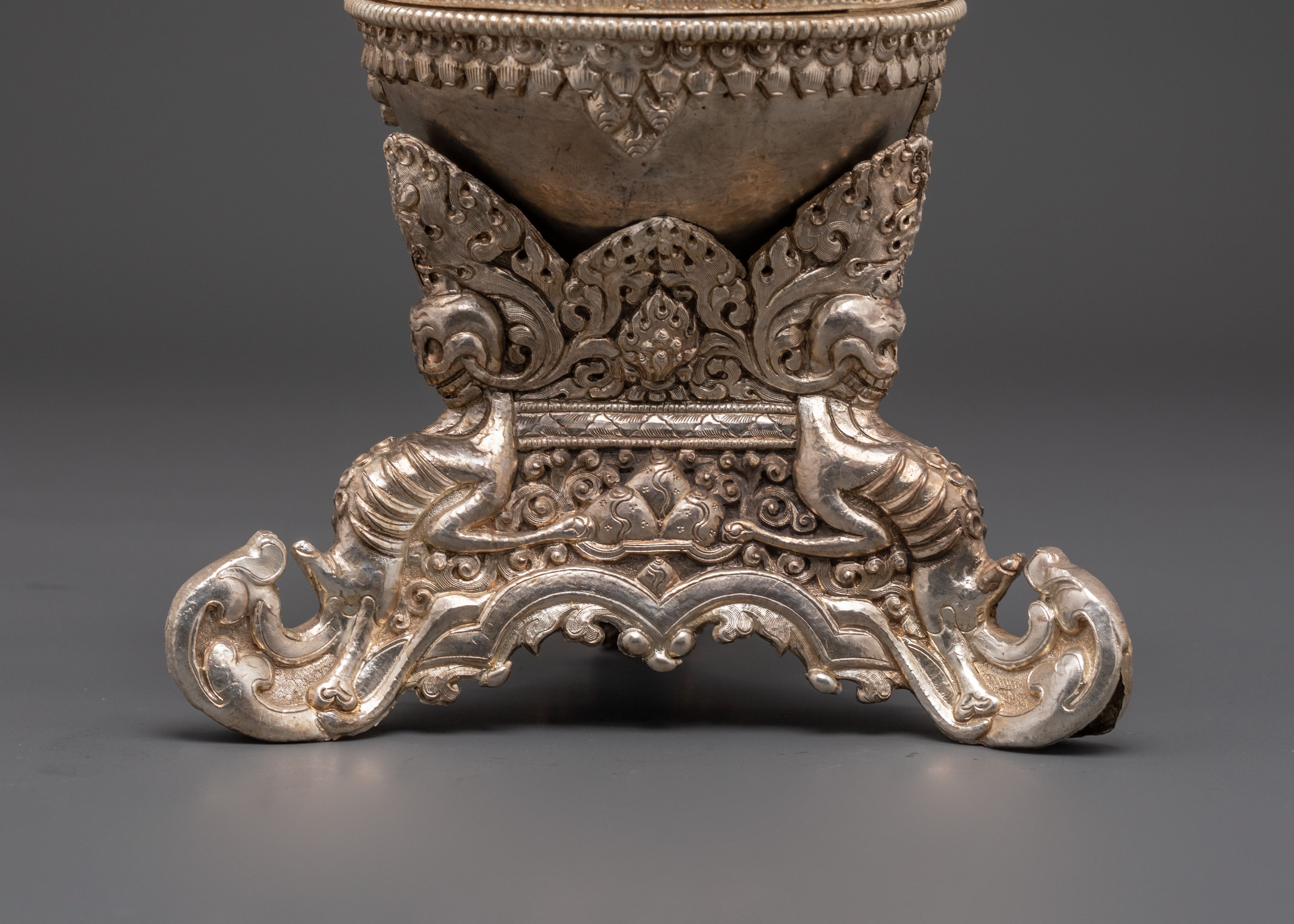 Kapala for Buddhist Ritual | Silver Plated Copper Skull Cup
