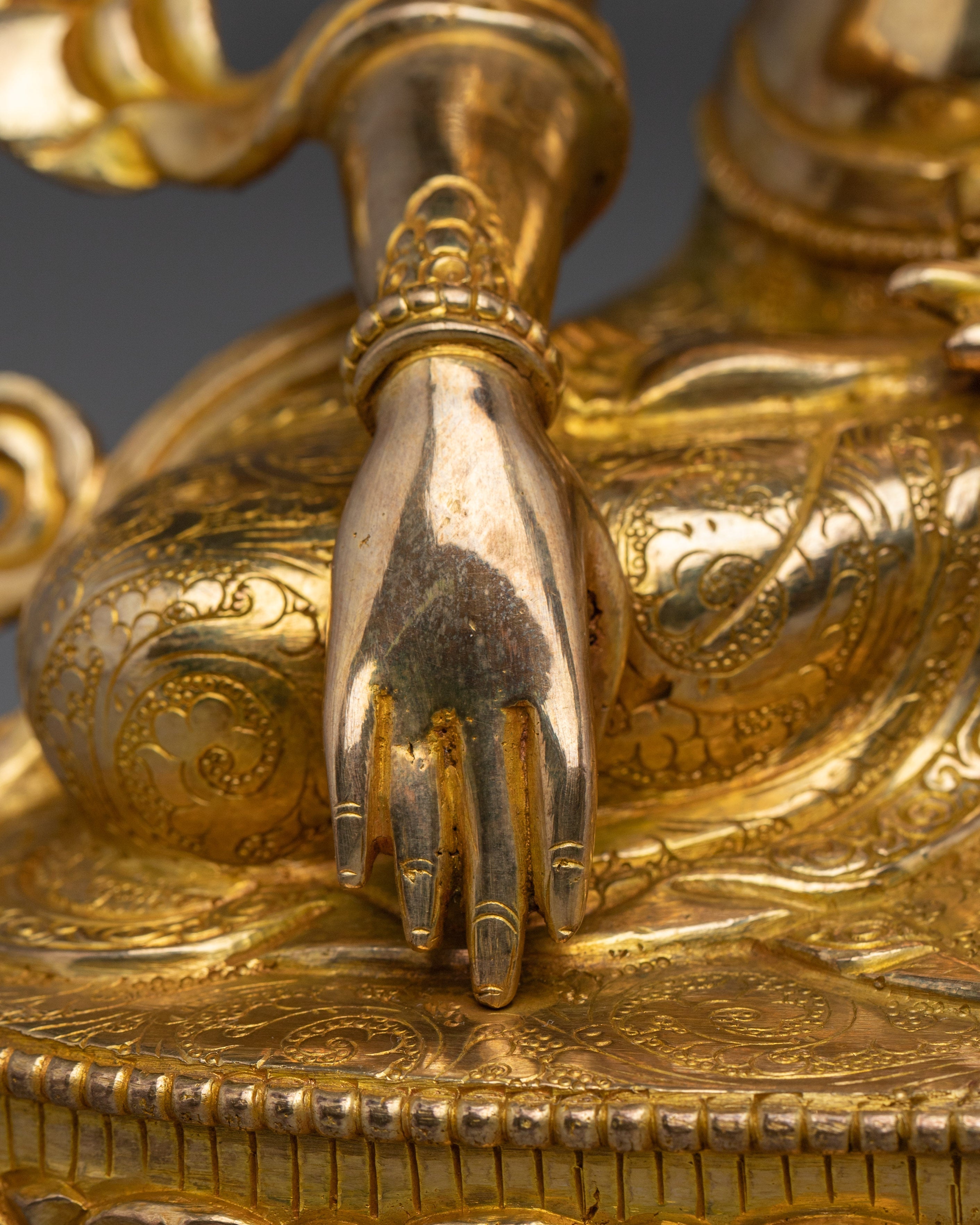 Buddhist Spiritual Icon Mitrugpa Statue | Golden Decor Artwork