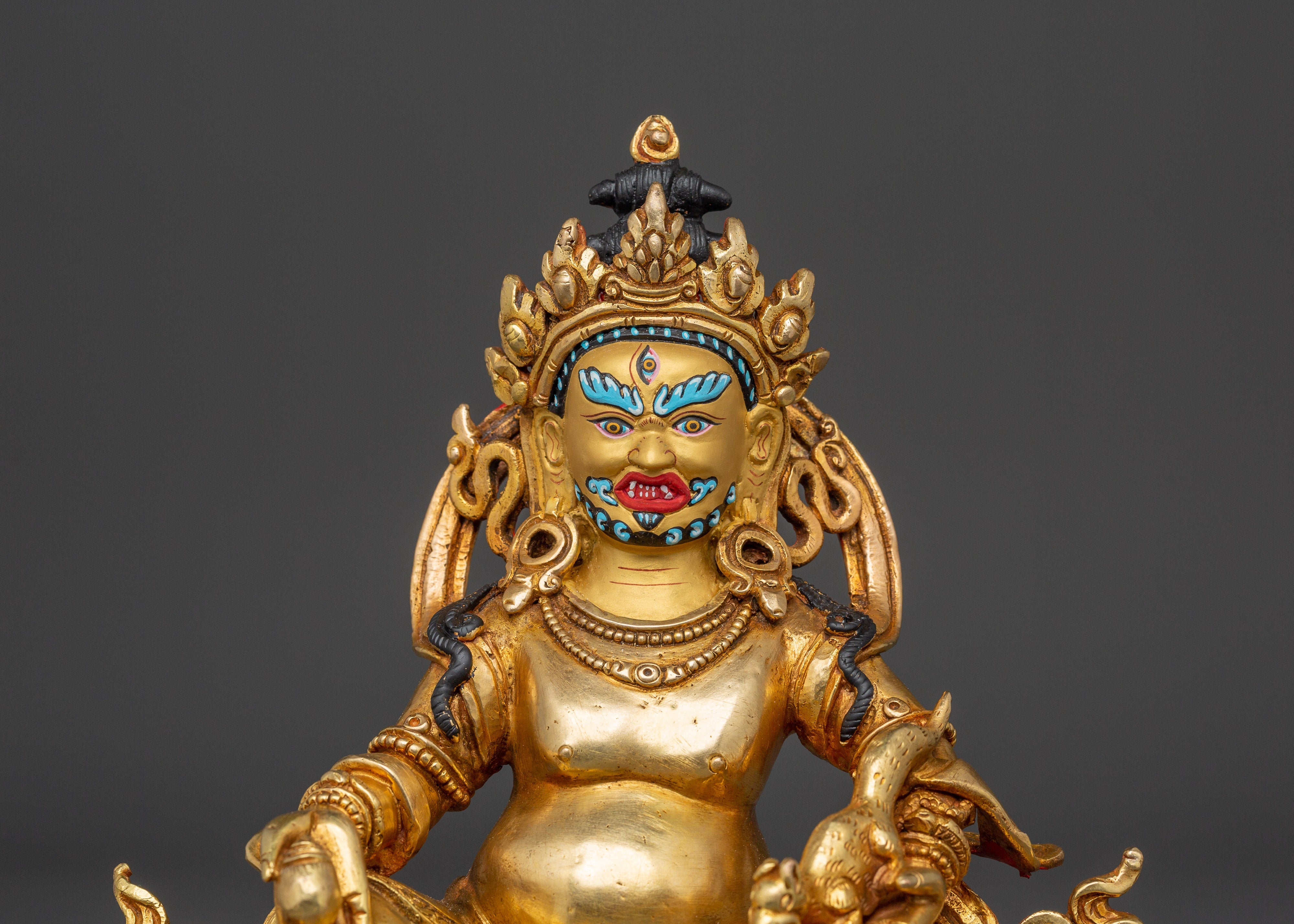 Gold Plated Dzambhala Idol | Copper Body with Gold Plating