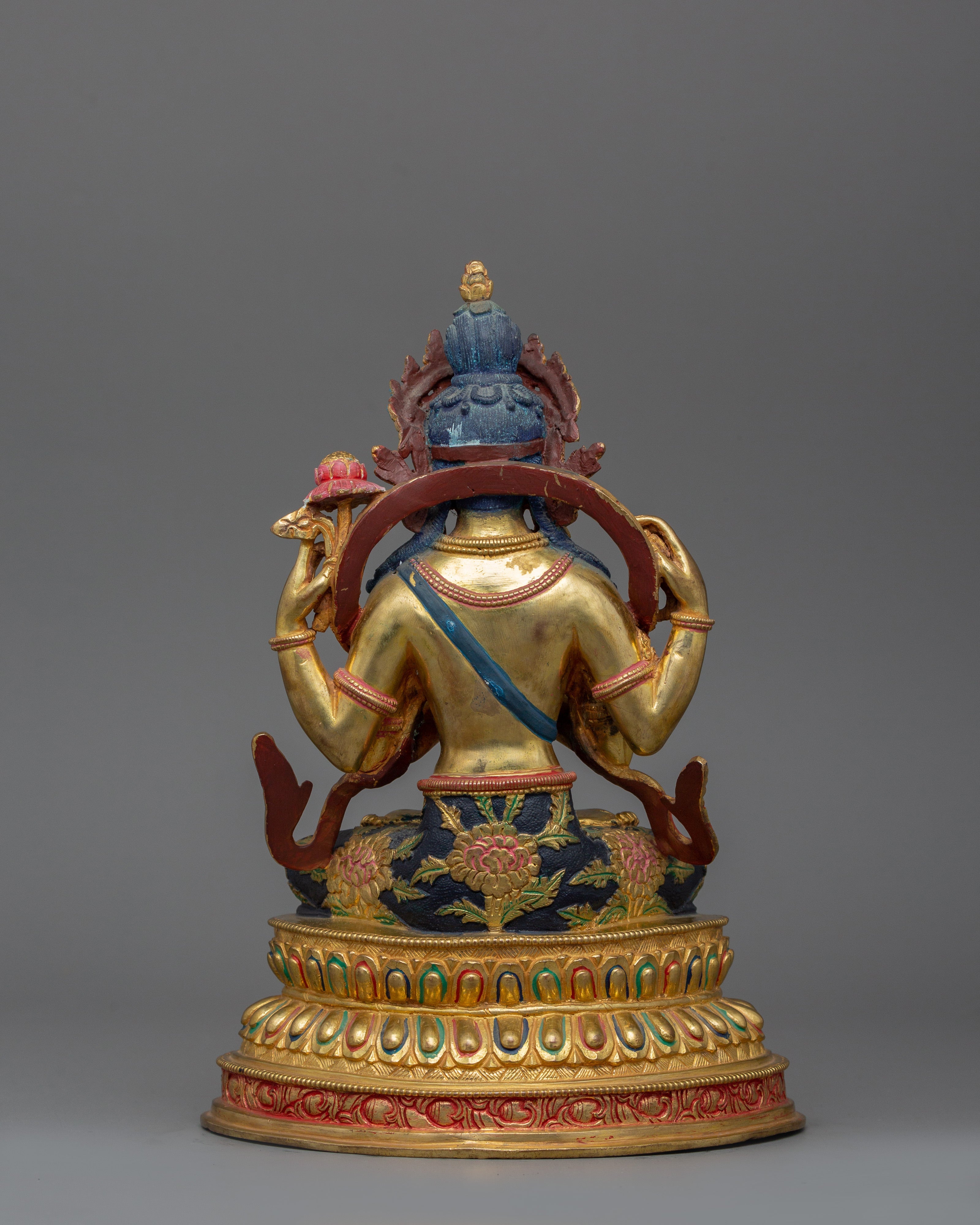 Four Armed Handcrafted Chenrezig Statue | Deity of Compassion