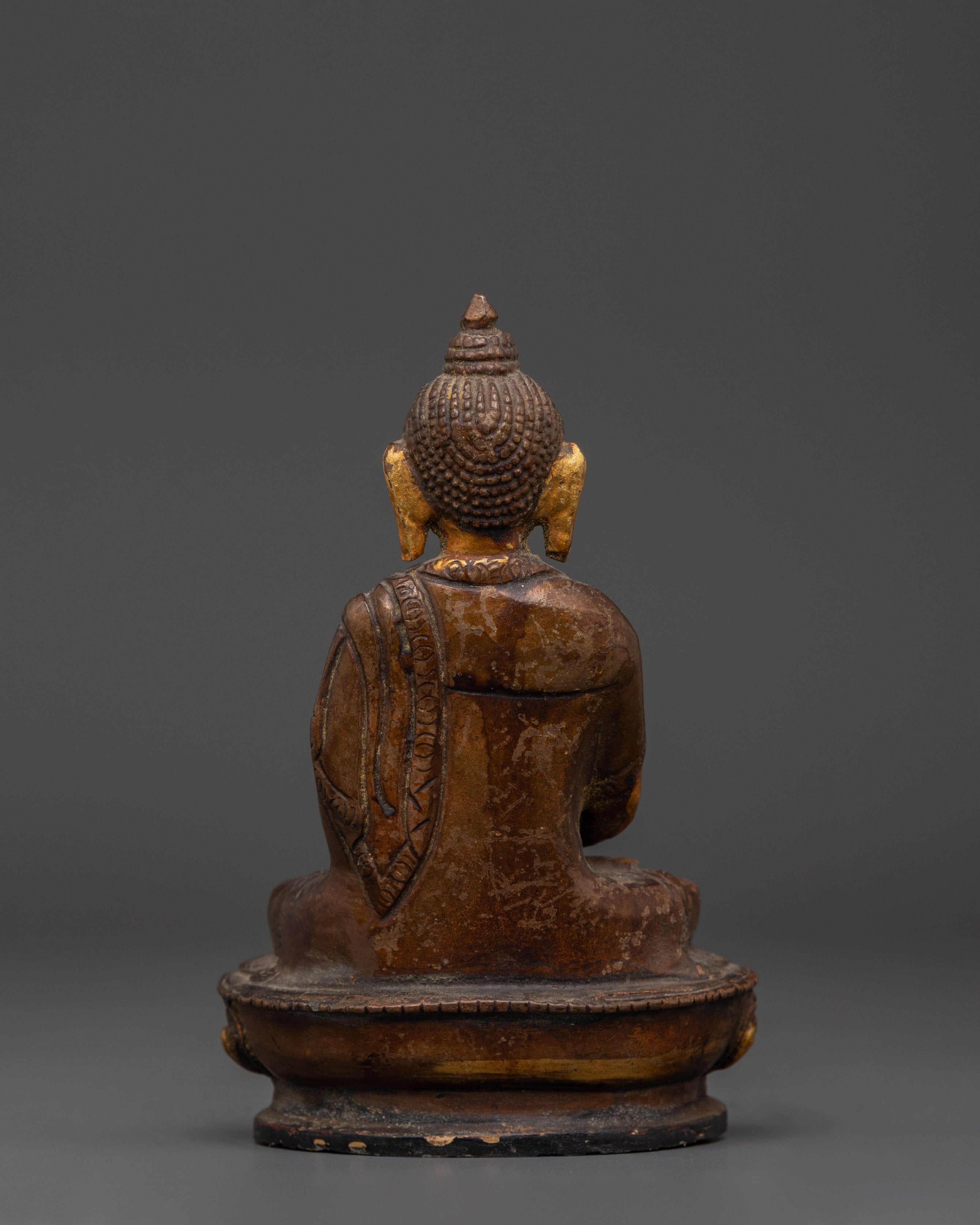 Amitabha Pure Land Buddha Statue | Oxidized Copper Buddhist Statue