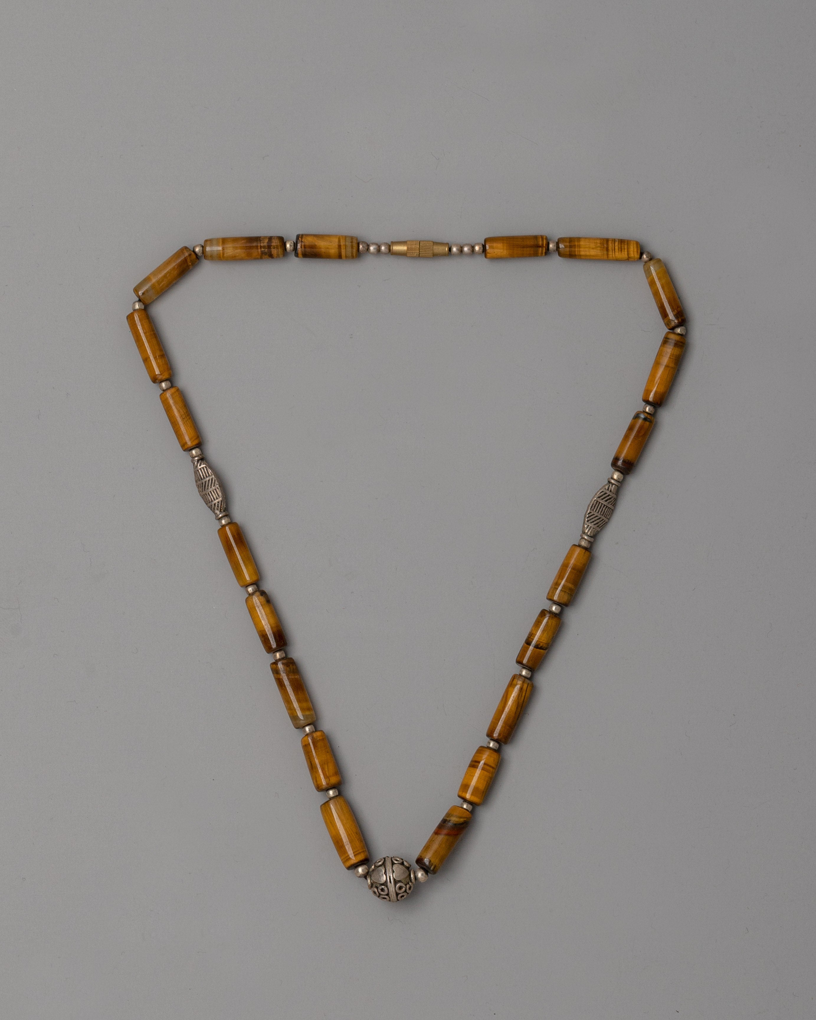 Handmade Necklace with White Metal Accents | Spiritual  Jewelry for Daily Wear