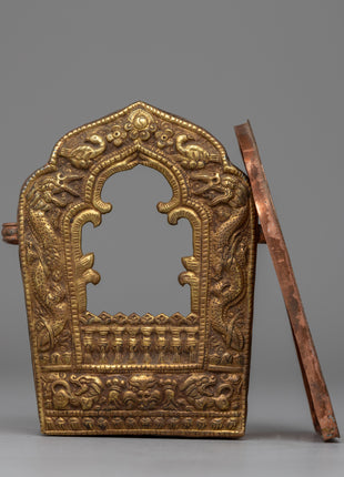 Handcrafted Ghau Box with Sacred Buddhist Symbols | Prayer Box for Rituals