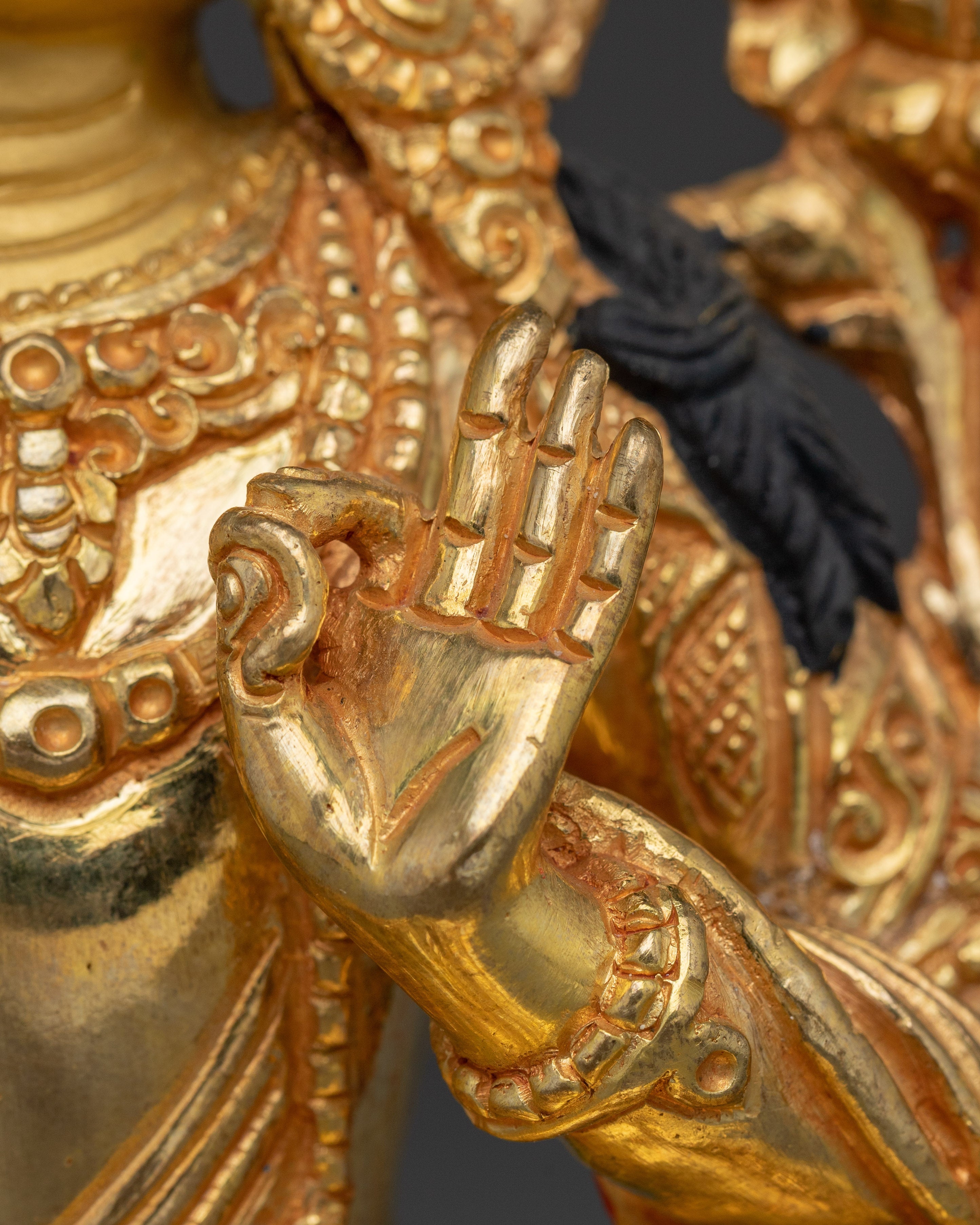 Copper Manjushri Figurine for Meditation | Wisdom Deity for Spiritual Focus