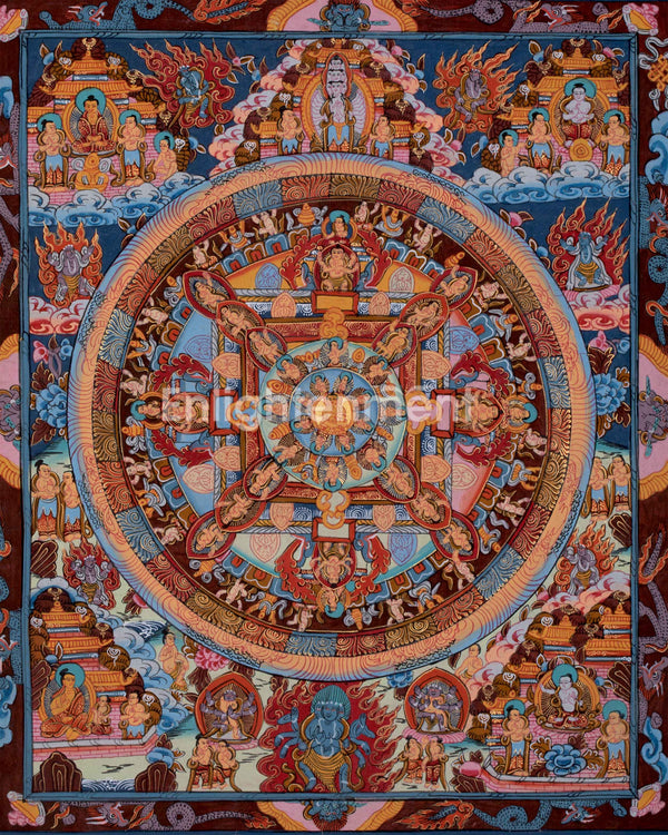 Traditional Shakyamuni Buddha Mandala | Vintage Tibetan Buddhist Thangka