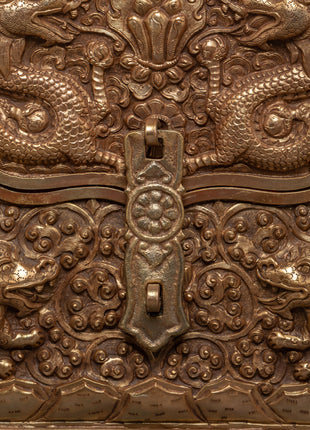 Copper Treasure Box with Gold Plating | Snow Lion Guardians