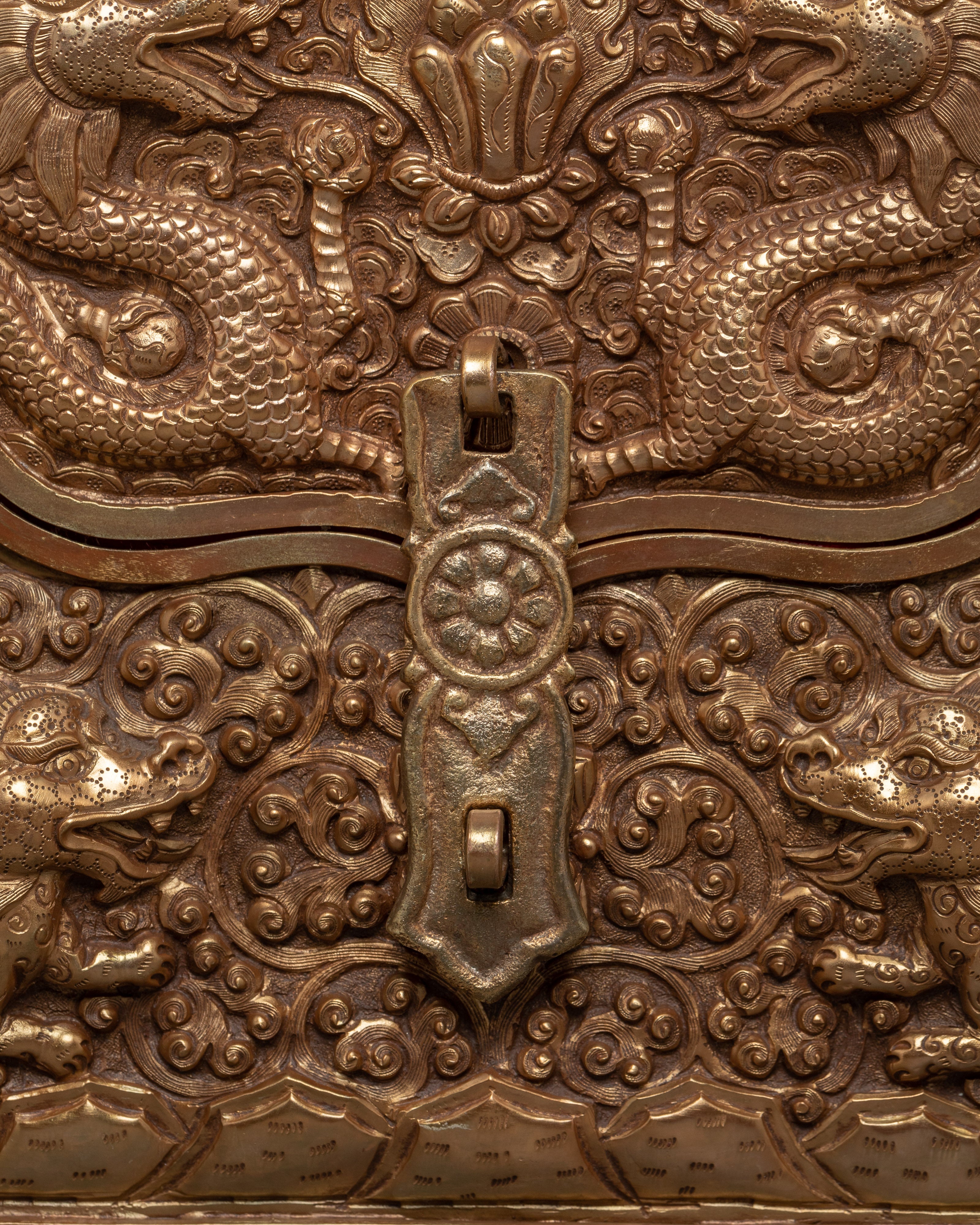 Copper Treasure Box with Gold Plating | Snow Lion Guardians