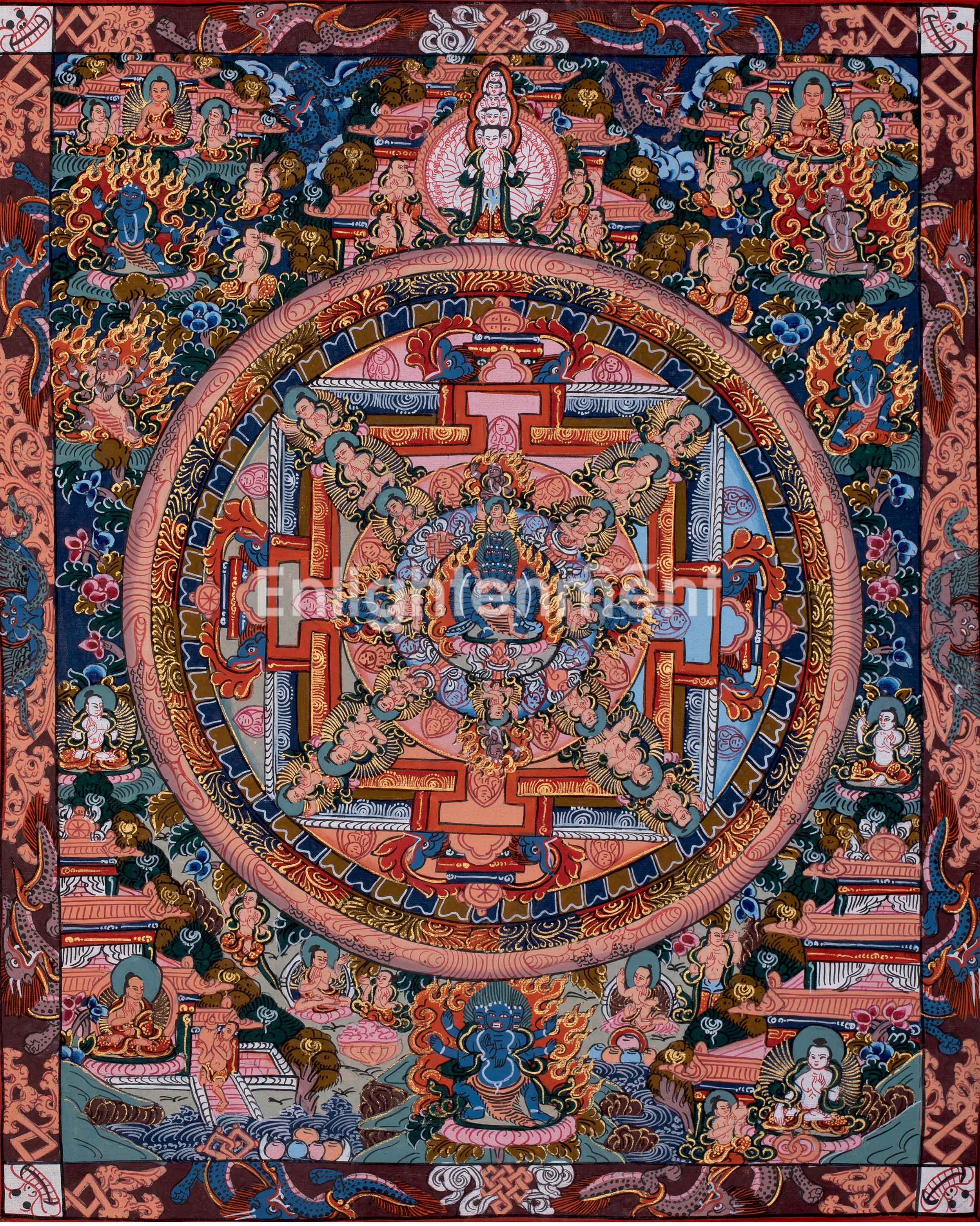 Vintage Mandala of Hevajra | Mandala Thangka